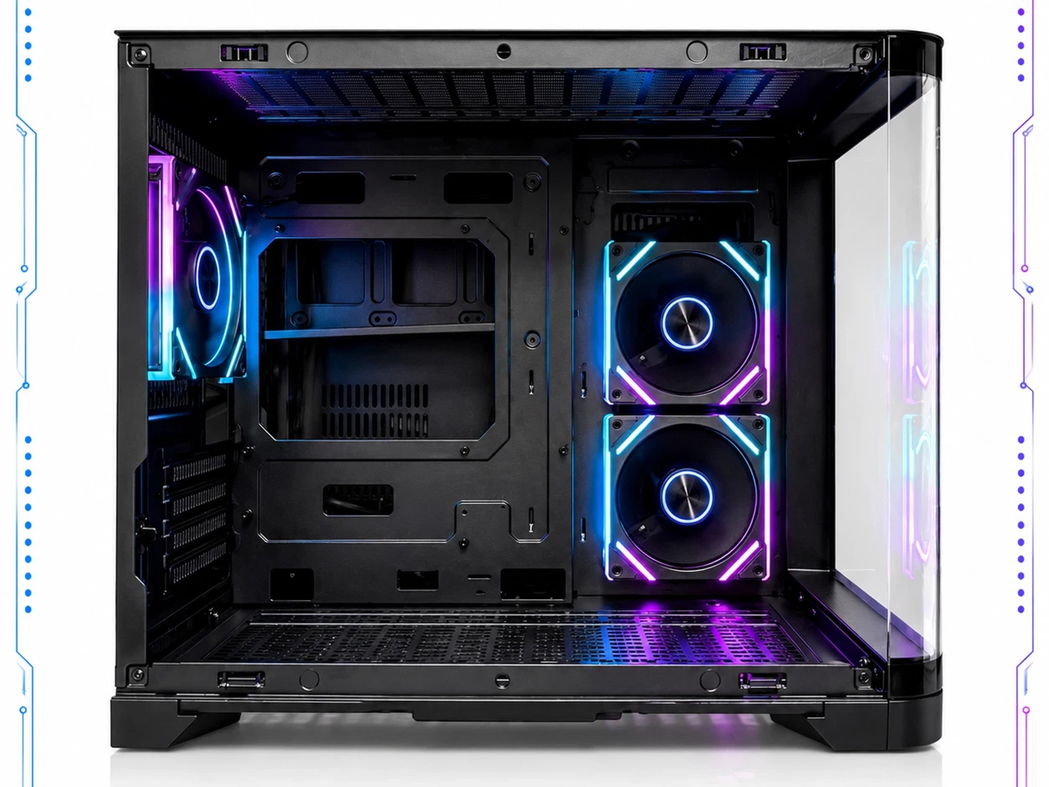 Black Tempered Glass ARGB Fish Tank MATX PC Case