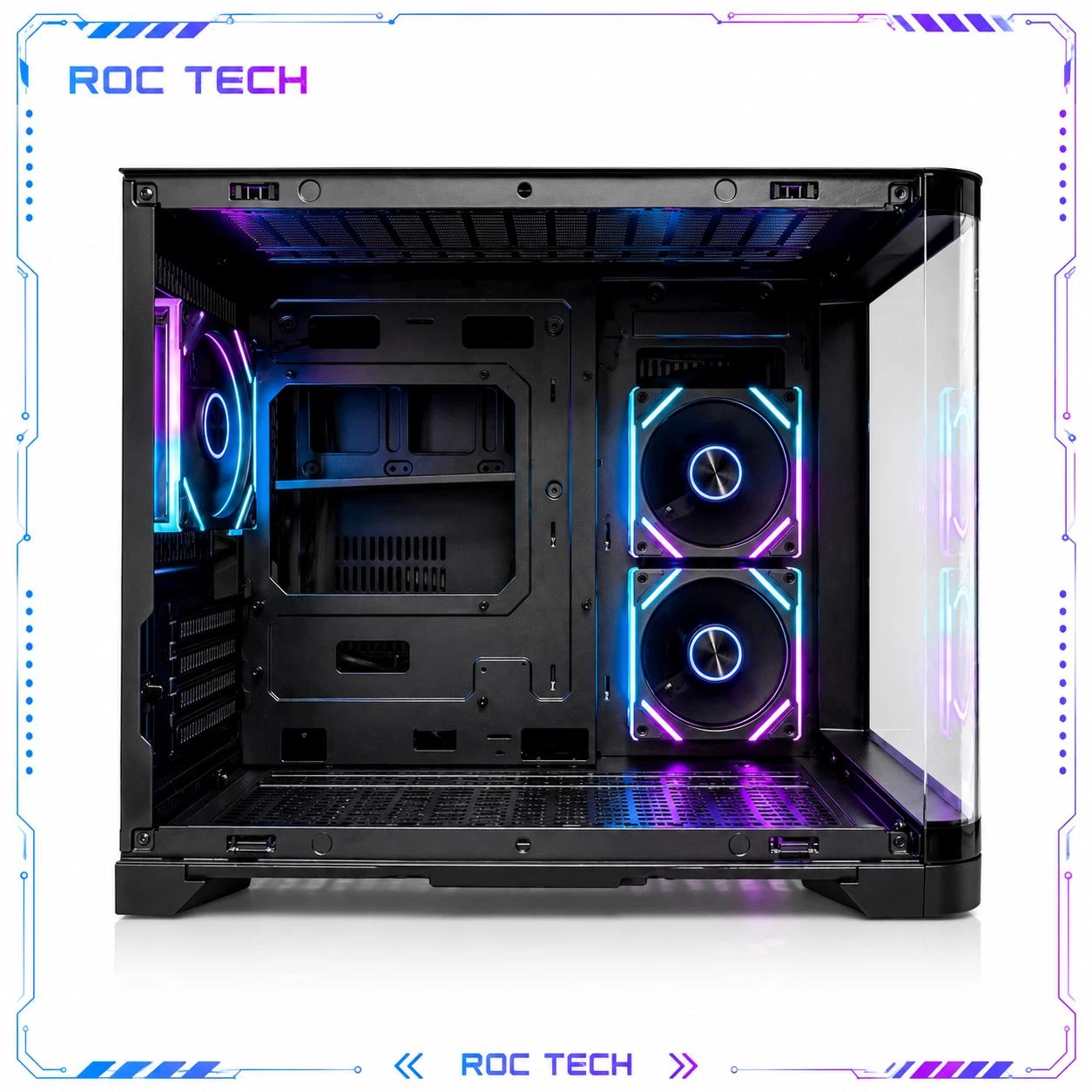 Black Tempered Glass ARGB Fish Tank MATX PC Case