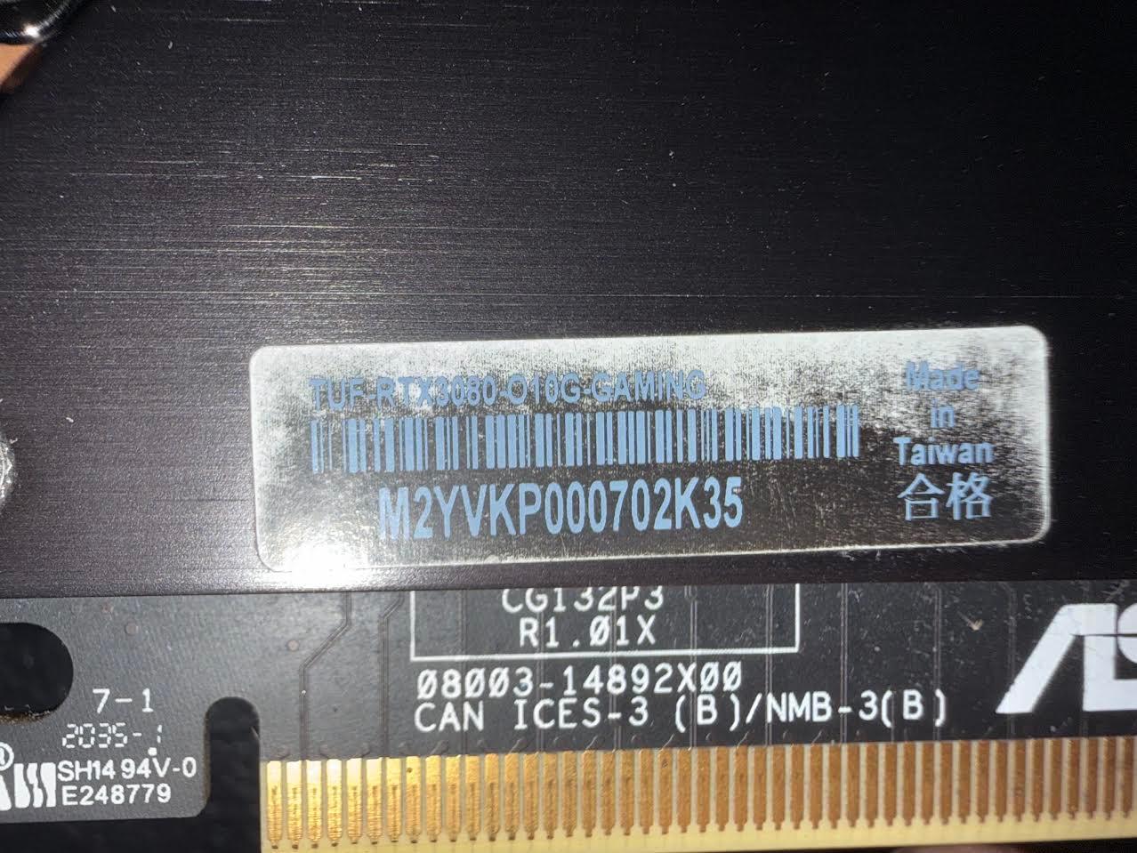 ASUS TUF GAMING OC GeForce RTX 3080 10GB