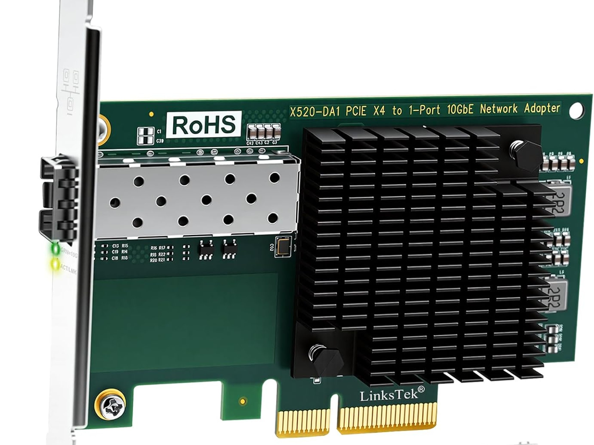 X520-DA1 10Gb/s SFP+ Fiber Port Ethernet Adapter Intel 82599 10Gbps Ethernet PCIE x4 NAS and PC
