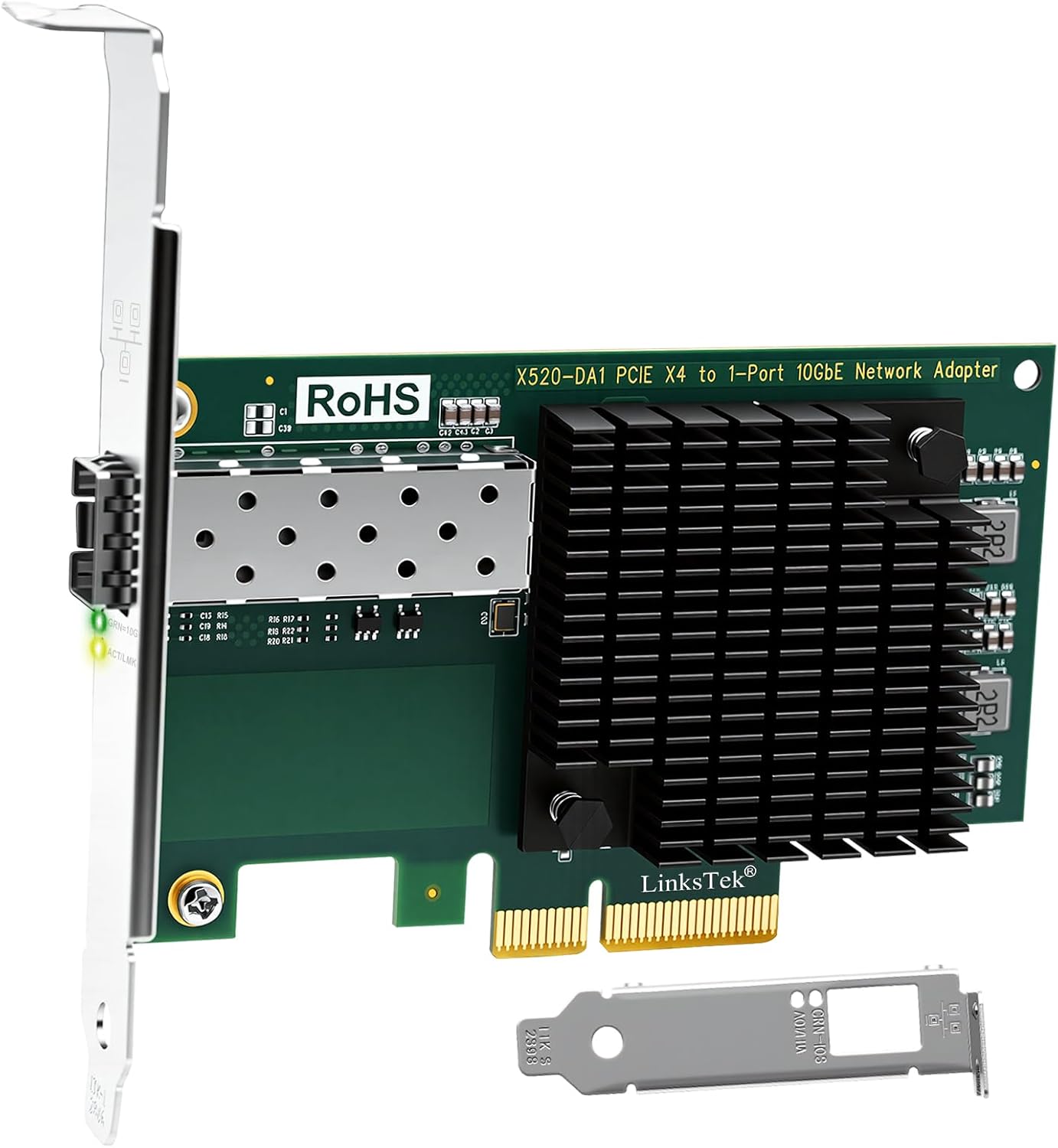 X520-DA1 10Gb/s SFP+ Fiber Port Ethernet Adapter Intel 82599 10Gbps Ethernet PCIE x4 NAS and PC