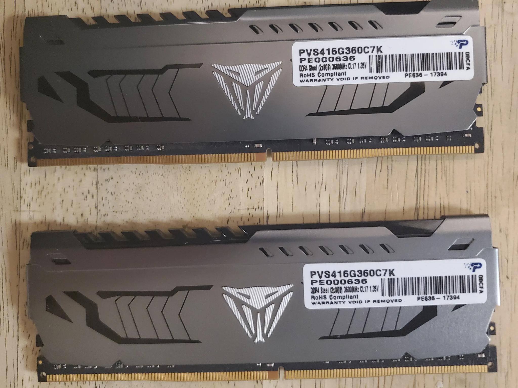 Patriot Viper Steel 16Gb DDR4 (2x8gb) 3600MHz RAM Memory