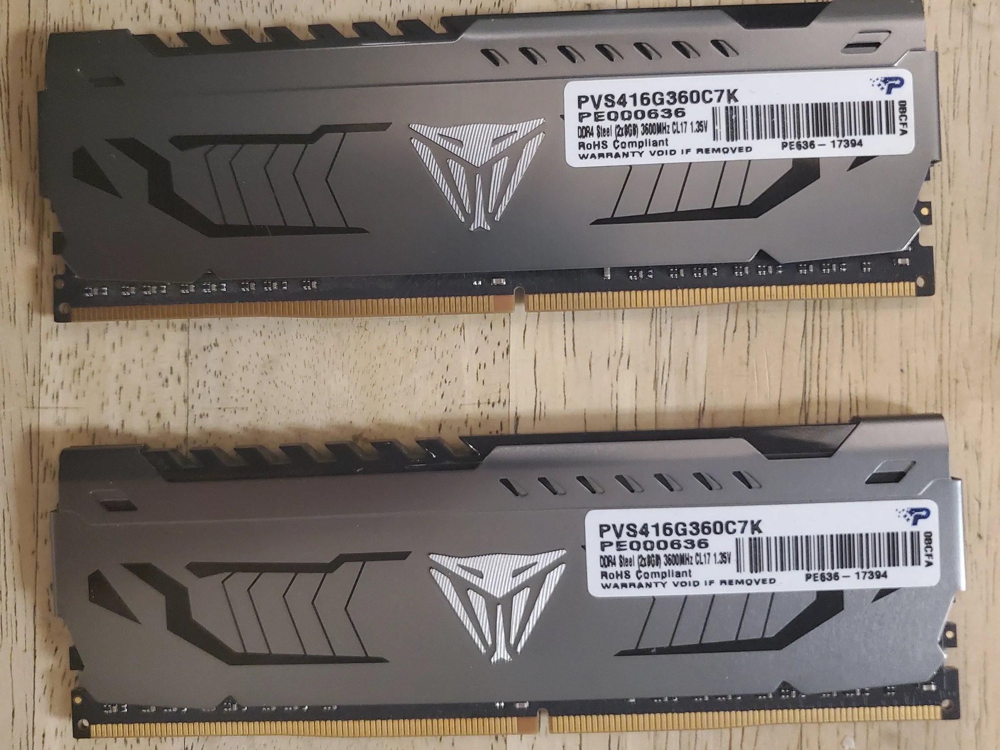 Patriot Viper Steel 16Gb DDR4 (2x8gb) 3600MHz RAM Memory