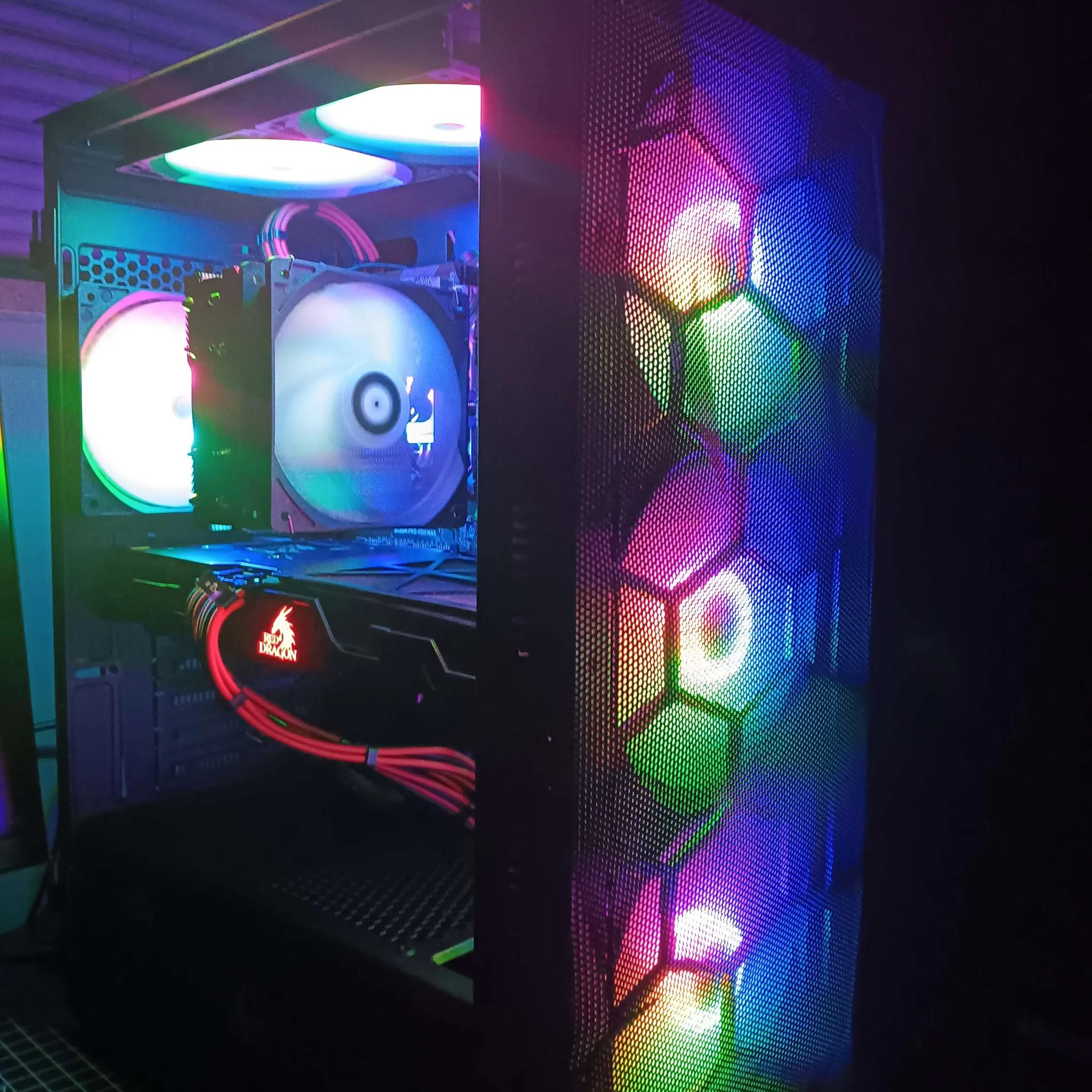 | Black RGB GAMING PC | Ryzen 5 2600x|RedDragon Vega56(UV'd & OC'd)|16gb DDR4 RAM|500g SSD Storage