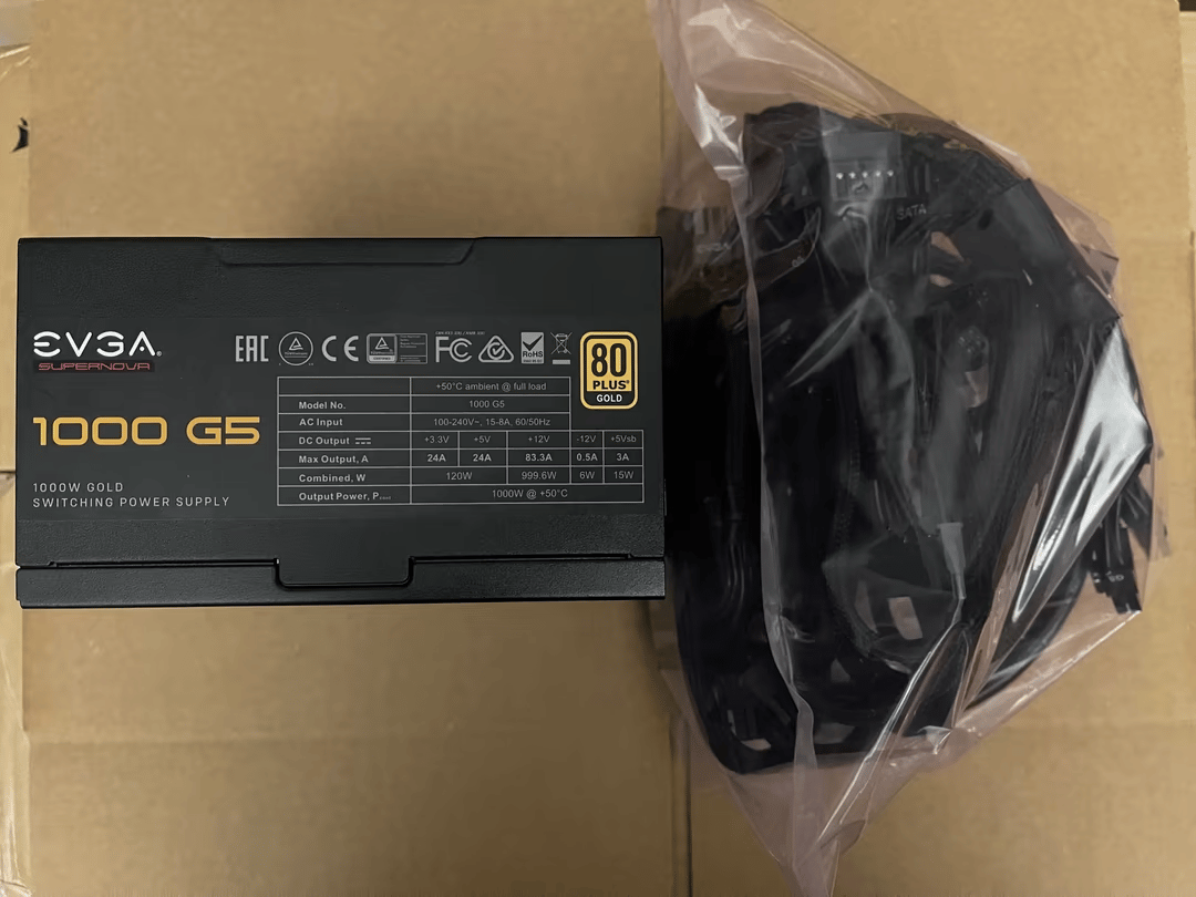 EVGA G5 1000W 80+ Gold Certified Fully Modular ATX Power Supply