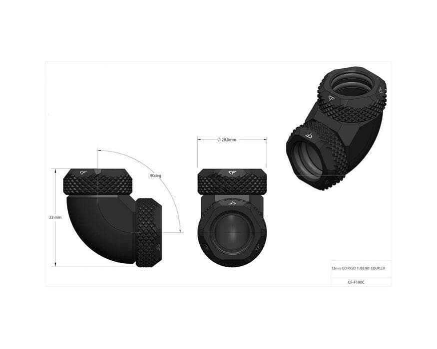 CoolForce 90 Degree Angled Coupler for 12mm Hard Tube