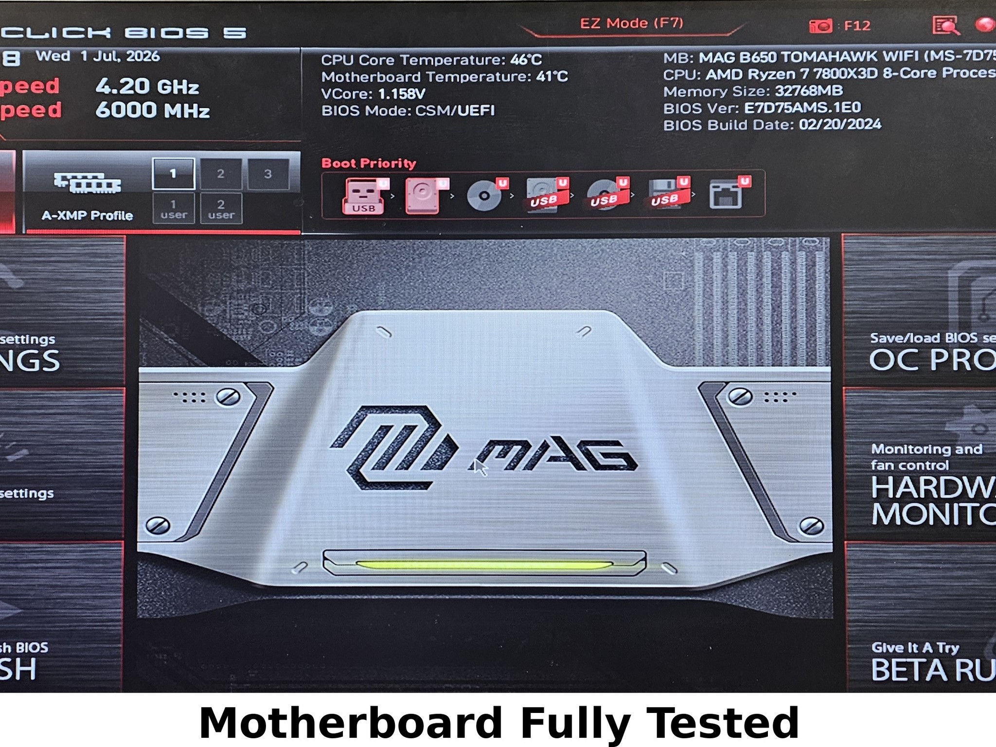 MSI B650 Tomahawk WiFi AMD AM5 DDR5 ATX Motherboard