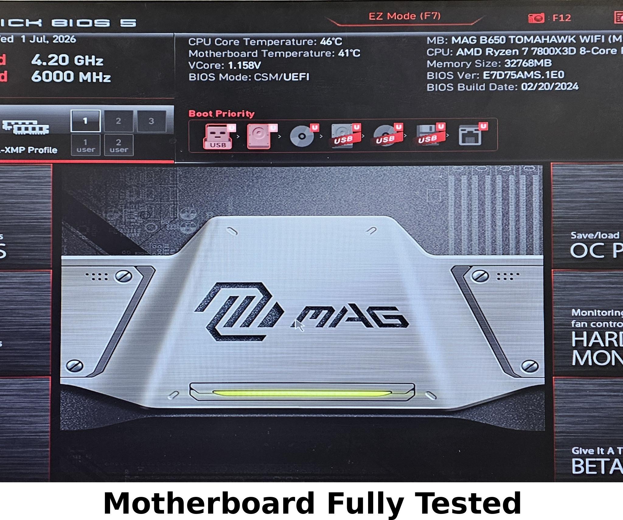 MSI B650 Tomahawk WiFi AMD AM5 DDR5 ATX Motherboard