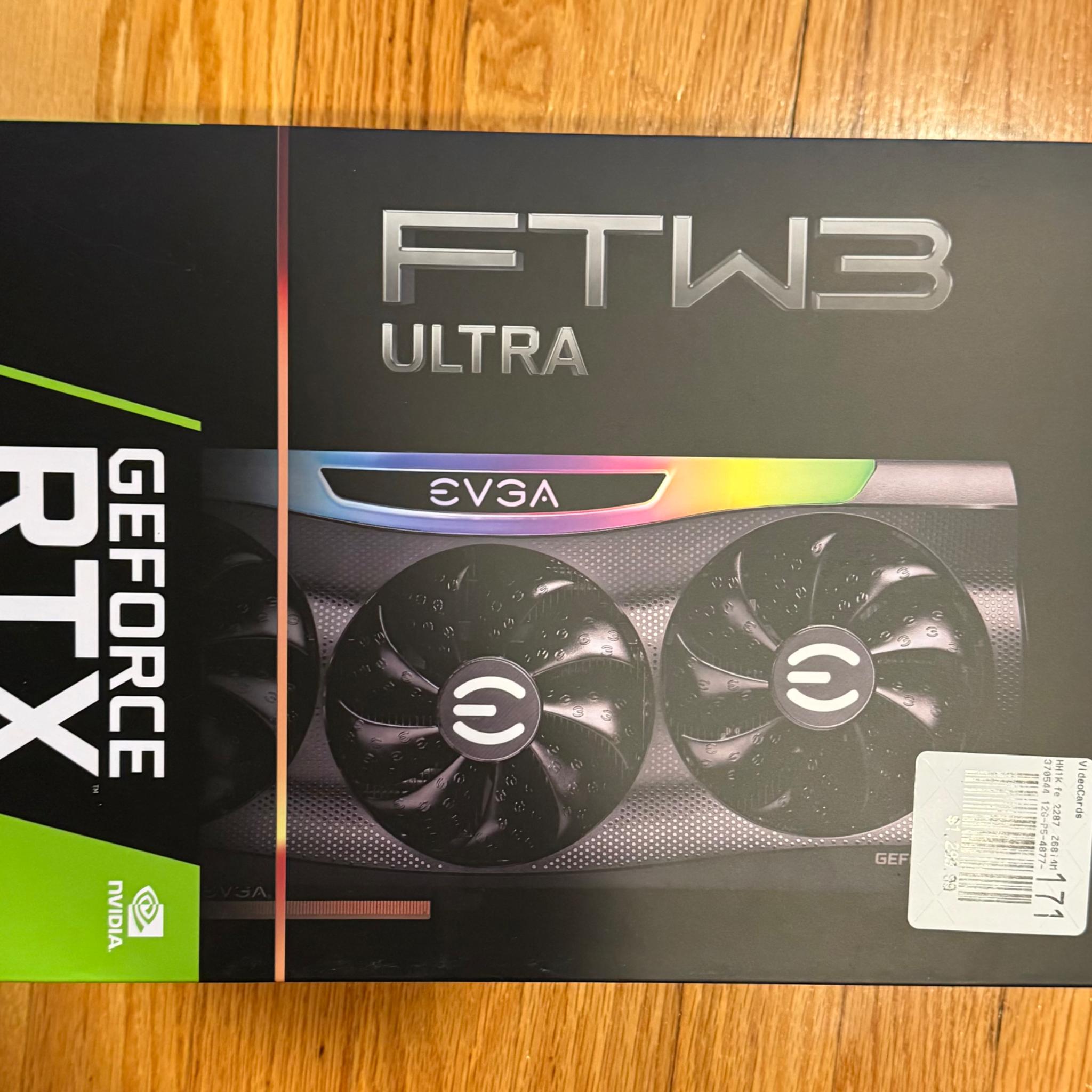 Like new EVGA 3080 FTW3 Ultra 12gb w/ original box and packaging