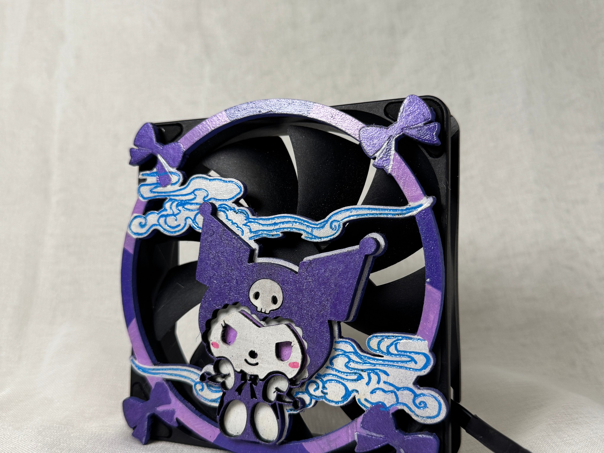 Kuromi Case Fan Cover - Magnetic Snap 120mm Compatible