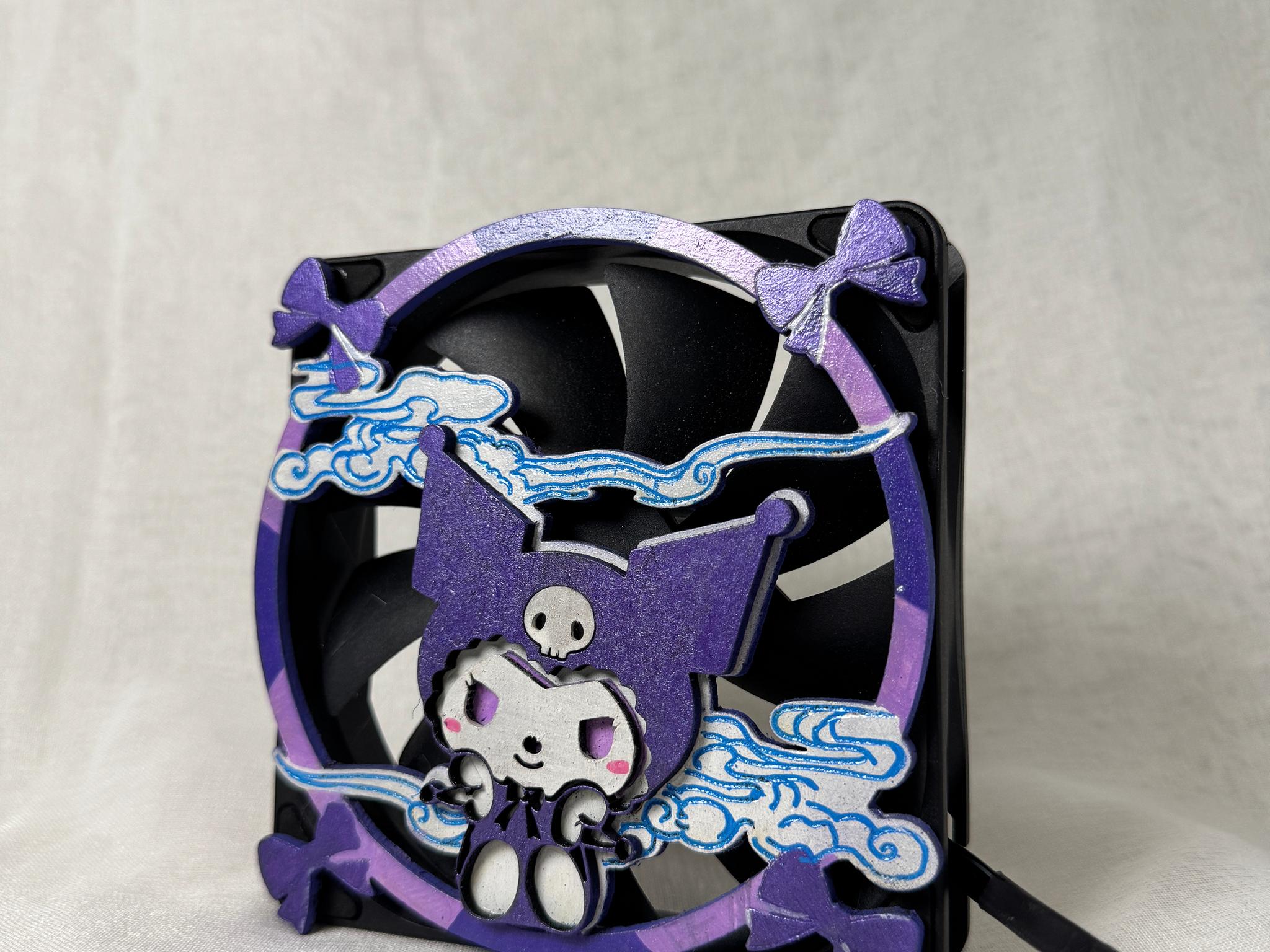 Kuromi Case Fan Cover - Magnetic Snap 120mm Compatible