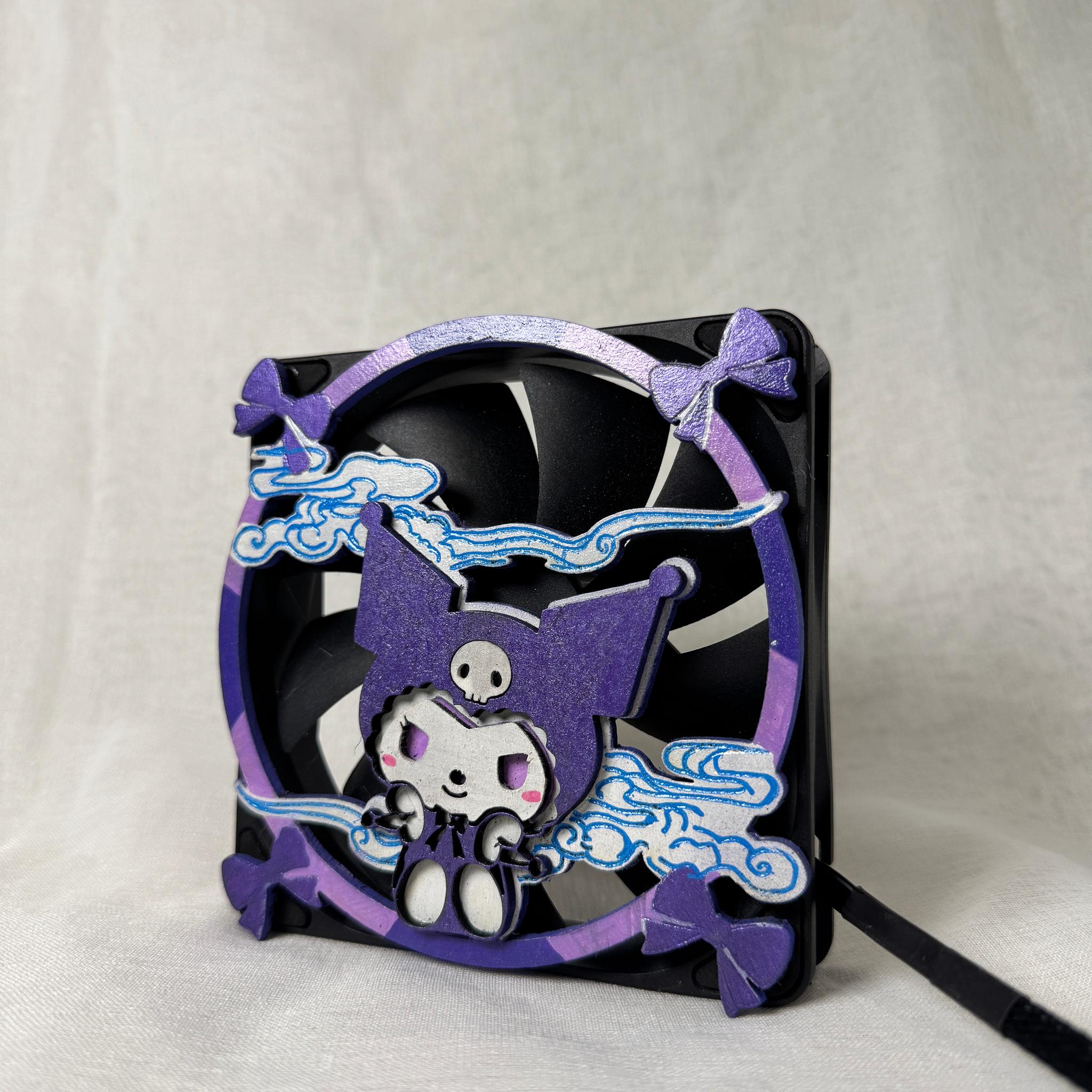 Kuromi Case Fan Cover - Magnetic Snap 120mm Compatible