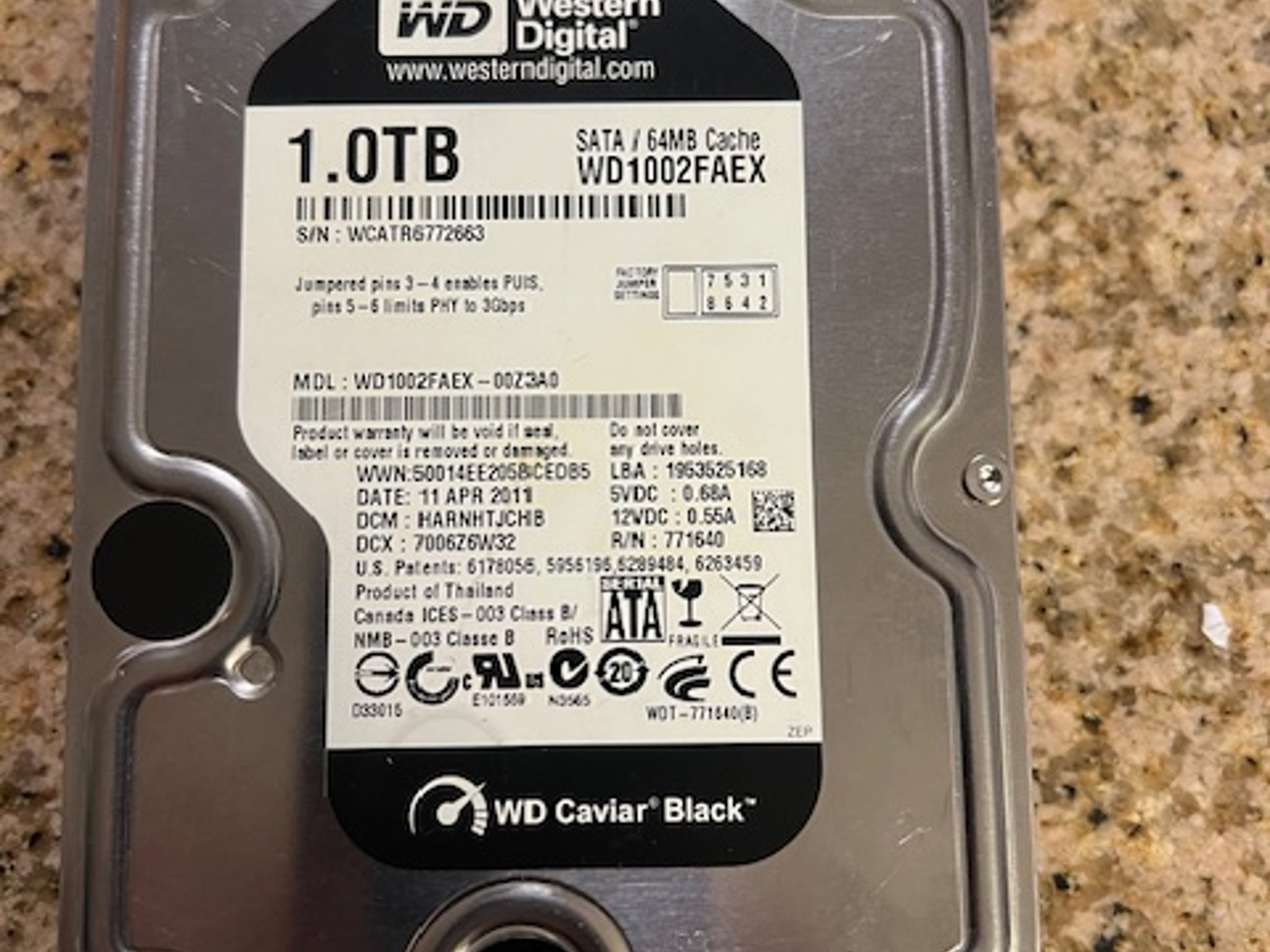 Western Digital Caviar Black 1 TB Hard Drive