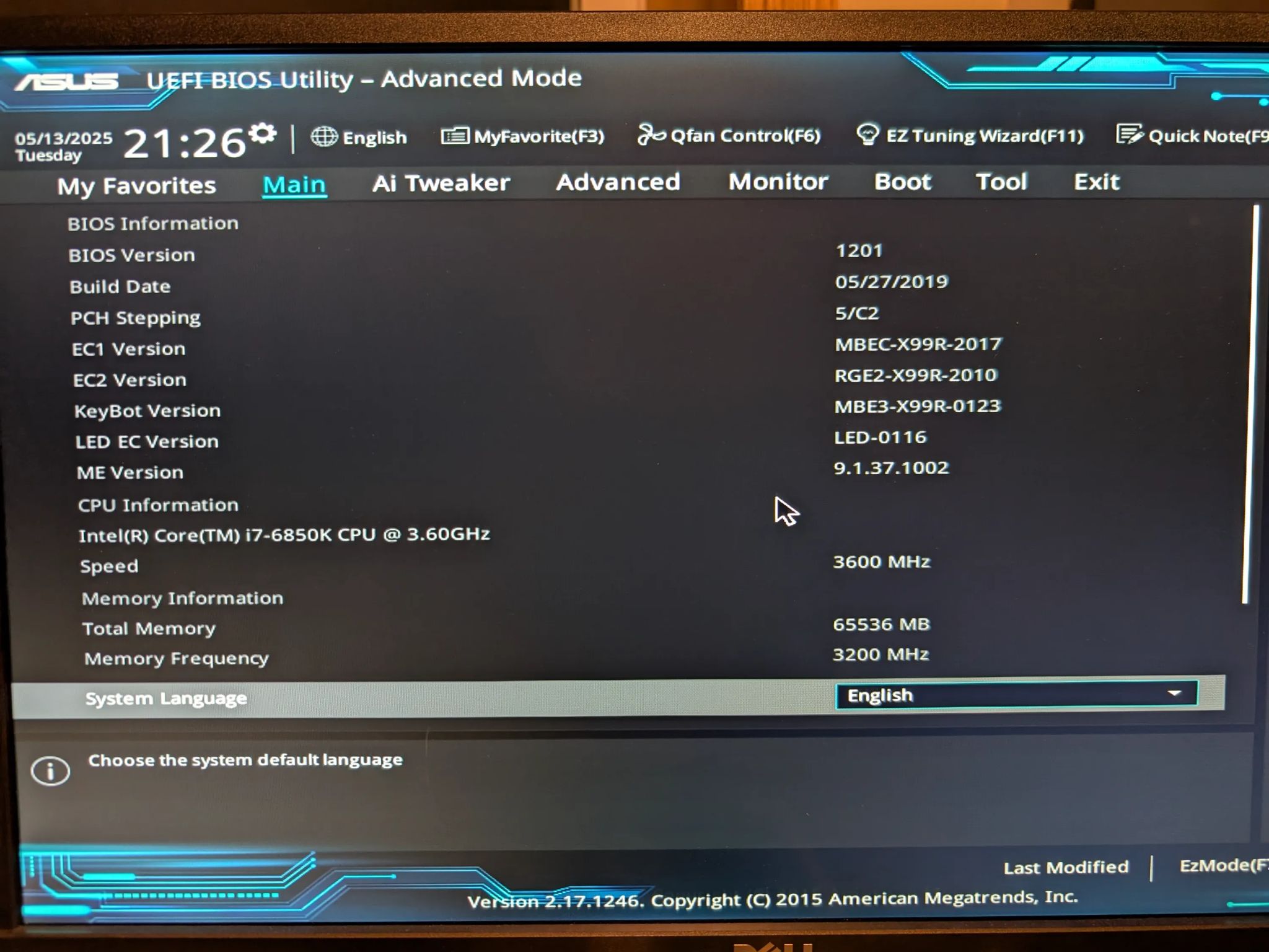 Combo: ASUS X99-E-10G WS Motherboard / Intel Core i7-6850K CPU / 64gb G.Skill Ares 3200mhz CL14 DDR4