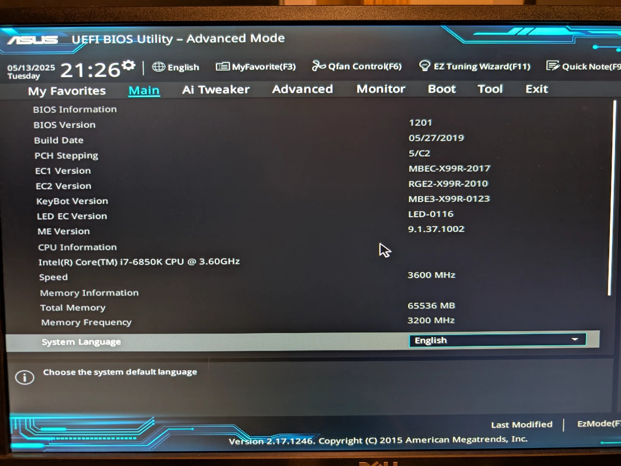 Combo: ASUS X99-E-10G WS Motherboard / Intel Core i7-6850K CPU / 64gb G.Skill Ares 3200mhz CL14 DDR4