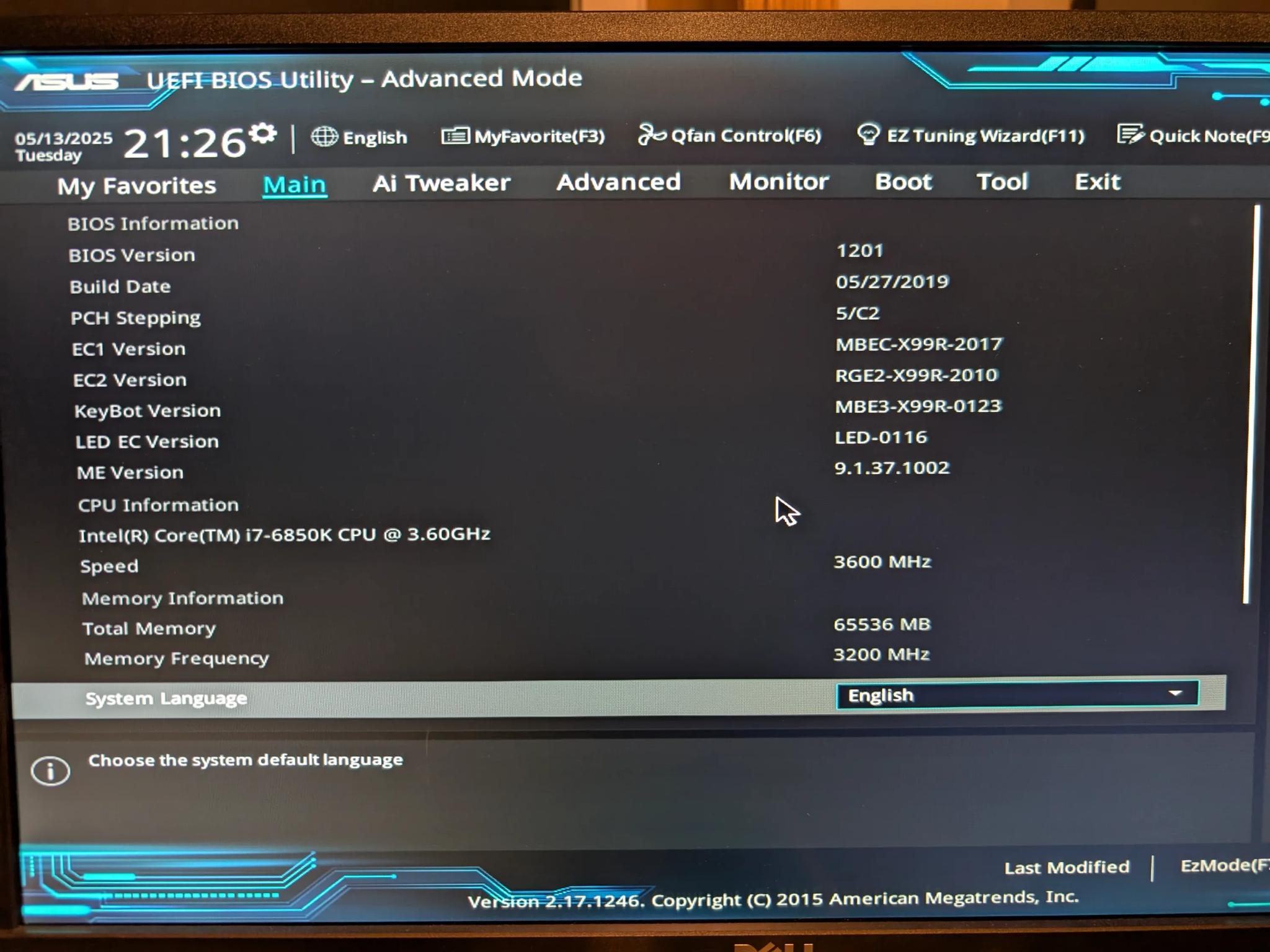 Combo: ASUS X99-E-10G WS Motherboard / Intel Core i7-6850K CPU / 64gb G.Skill Ares 3200mhz CL14 DDR4
