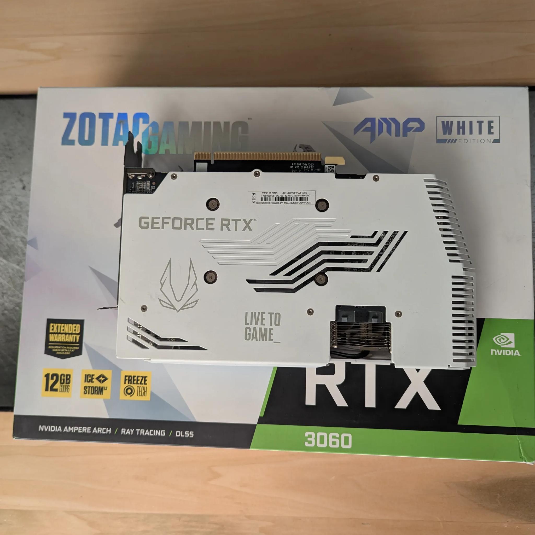 ❄️ Zotac RTX 3060 AMP White Edition – Clean Look, 12GB VRAM | Read Notes 🧊