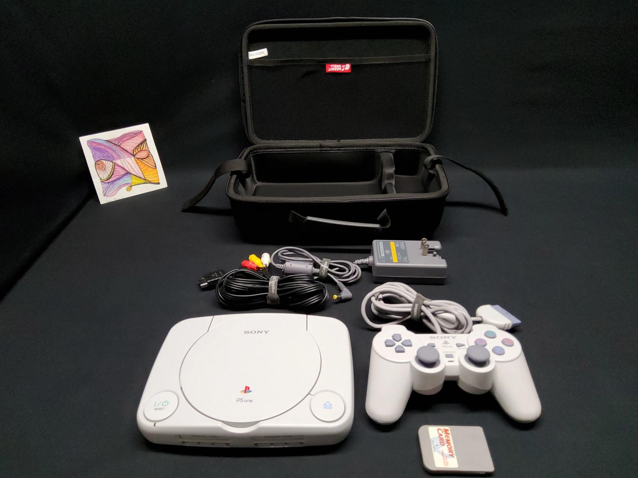 PlayStation PSOne Retro Console Dual Shock Controller + Memory Card