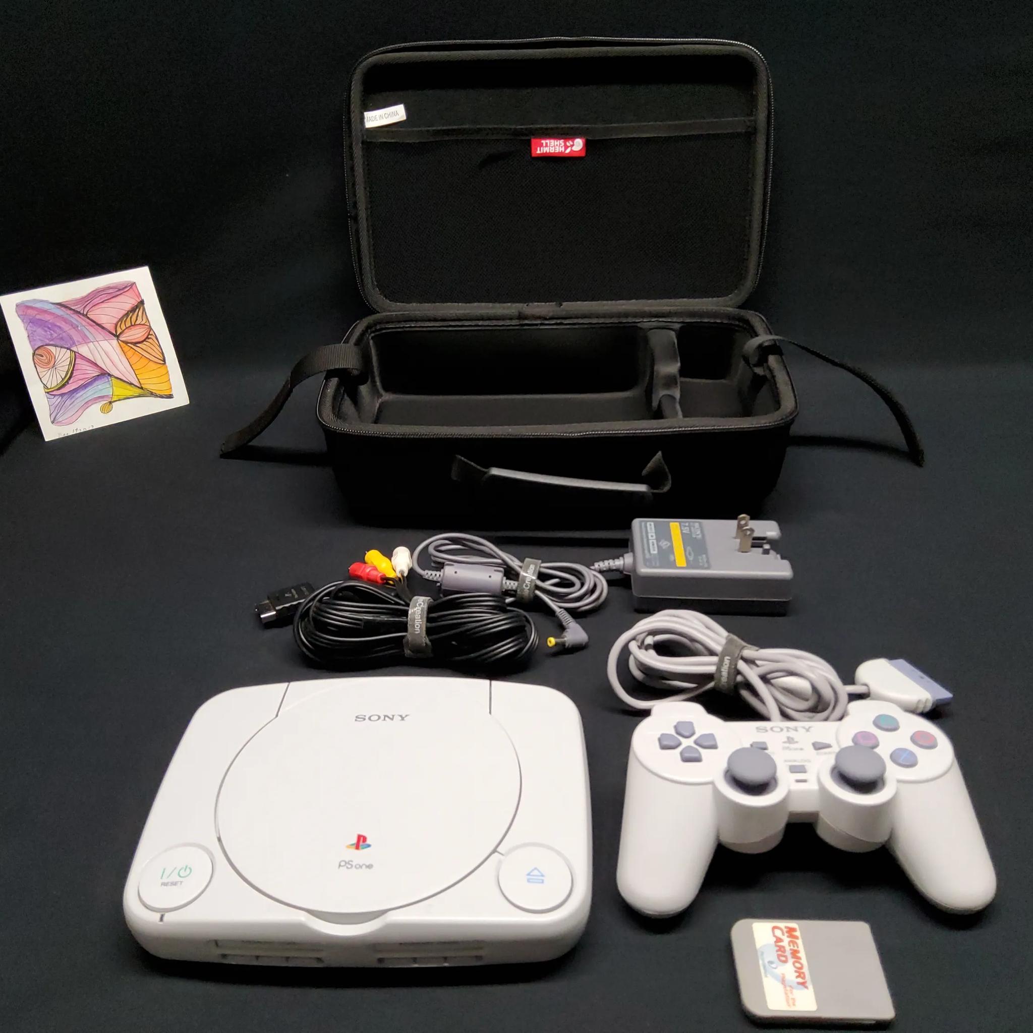 PlayStation PSOne Retro Console Dual Shock Controller + Memory Card
