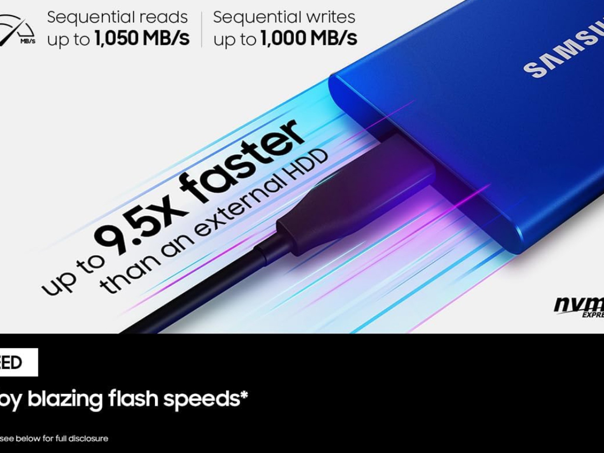 1TB SAMSUNG SSD T7 Portable External Solid State Drive - Up to USB 3.2 Gen 2