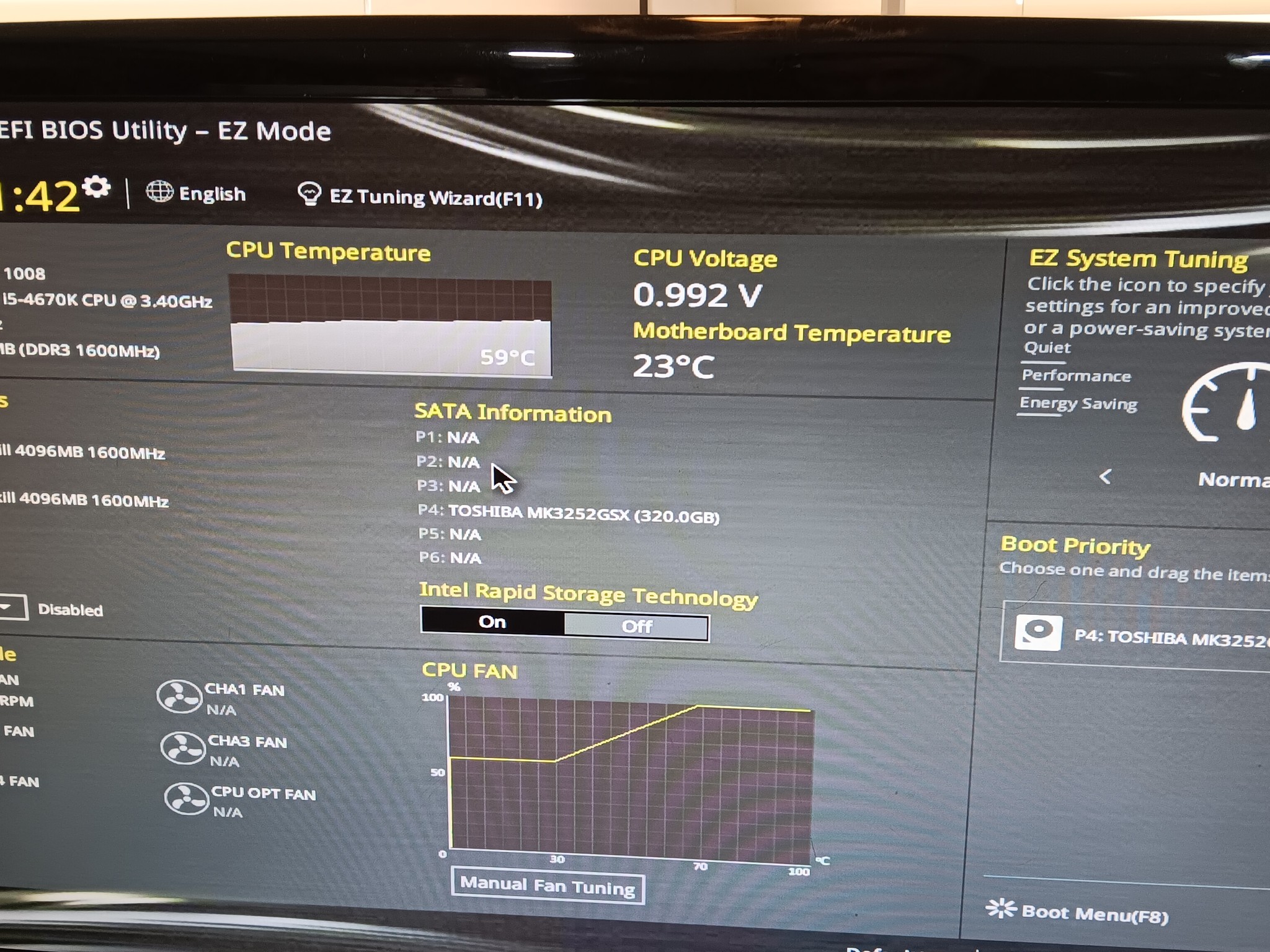 ASUS Z97-A/Intel Core i5-4670K 3.4GHz/8GB G-Skill DDR3 1866 RAM/Cooler