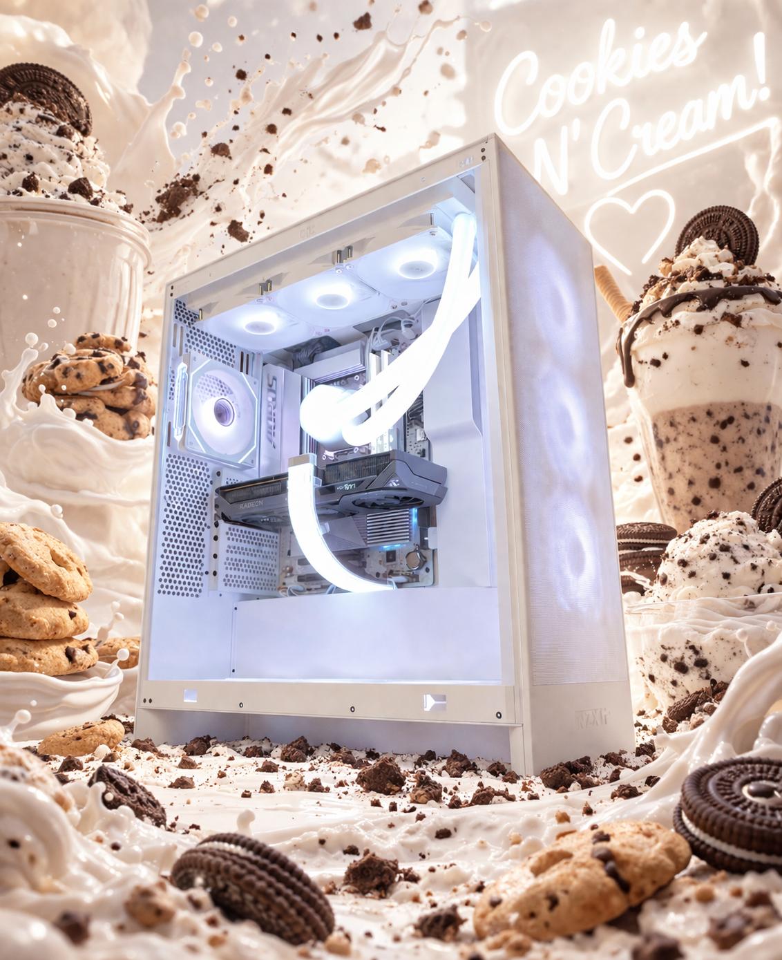 Cookies N’ Cream!🥛 7600X | 9060XT 16GB | 32GB DDR5 | 1TB Gen4 NVMe