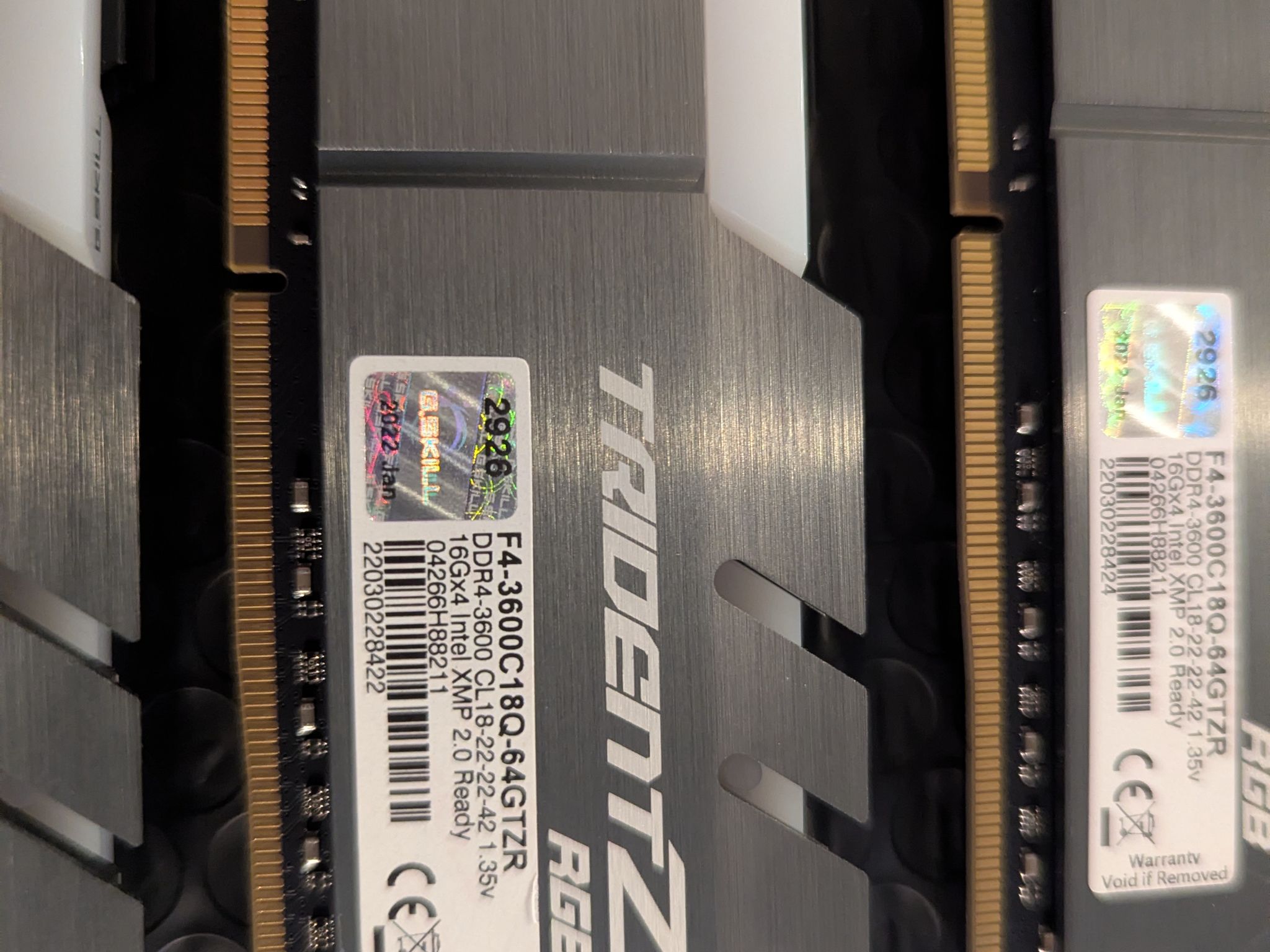 64GB G.Skill Trident Z RGB DDR4-3600 (4×16GB) CL18 – F4-3600C18Q-64GTZR