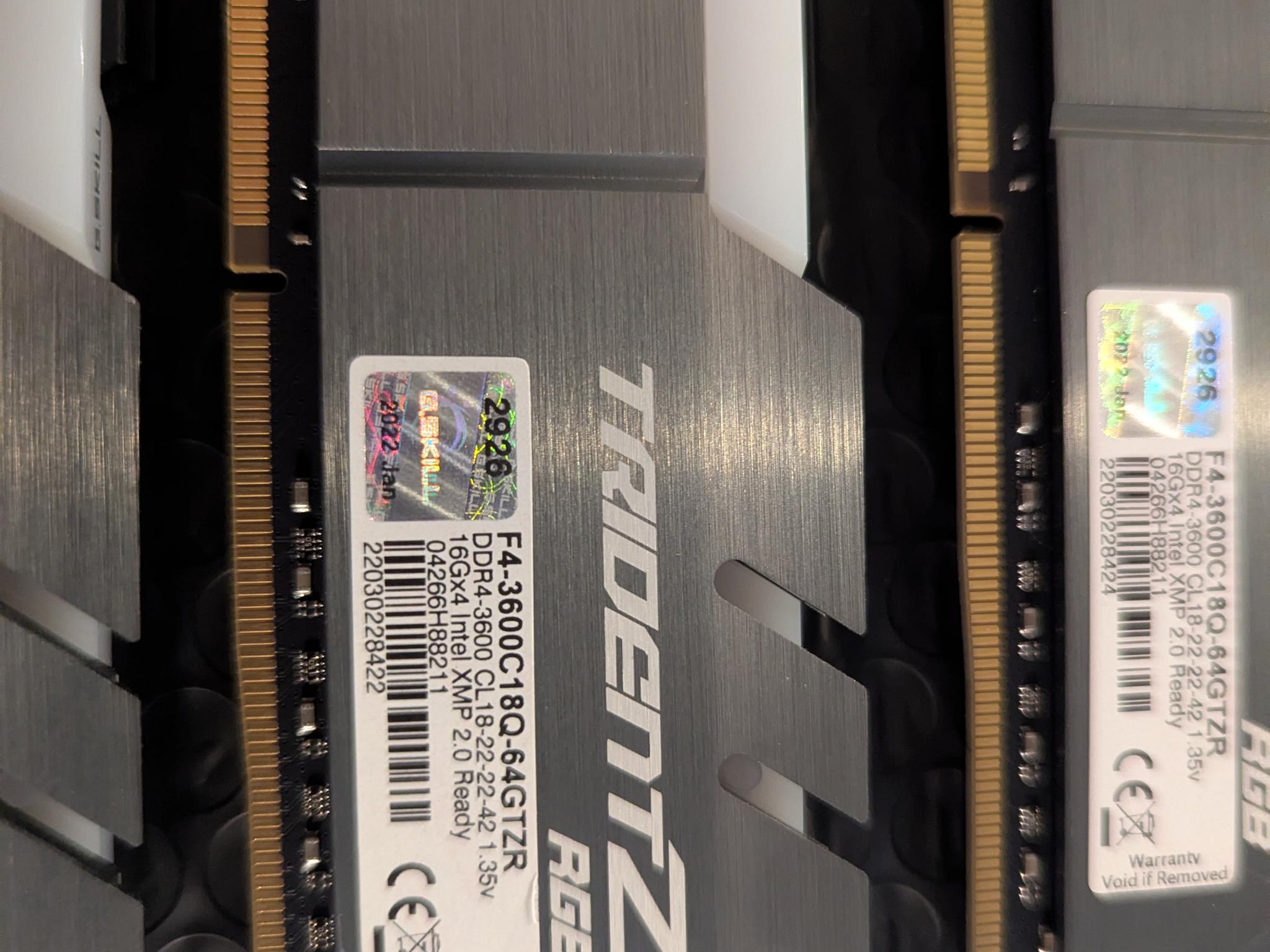 64GB G.Skill Trident Z RGB DDR4-3600 (4×16GB) CL18 – F4-3600C18Q-64GTZR