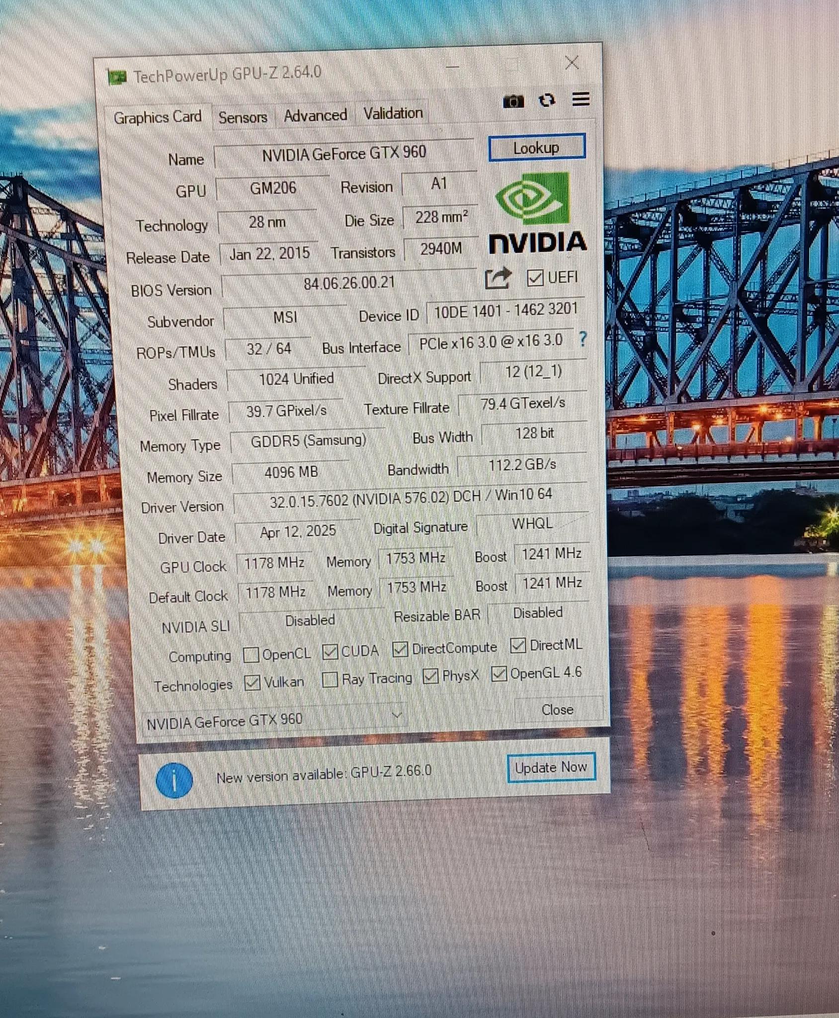 MSI GeForce GTX 960 OC 4GB Graphics Card