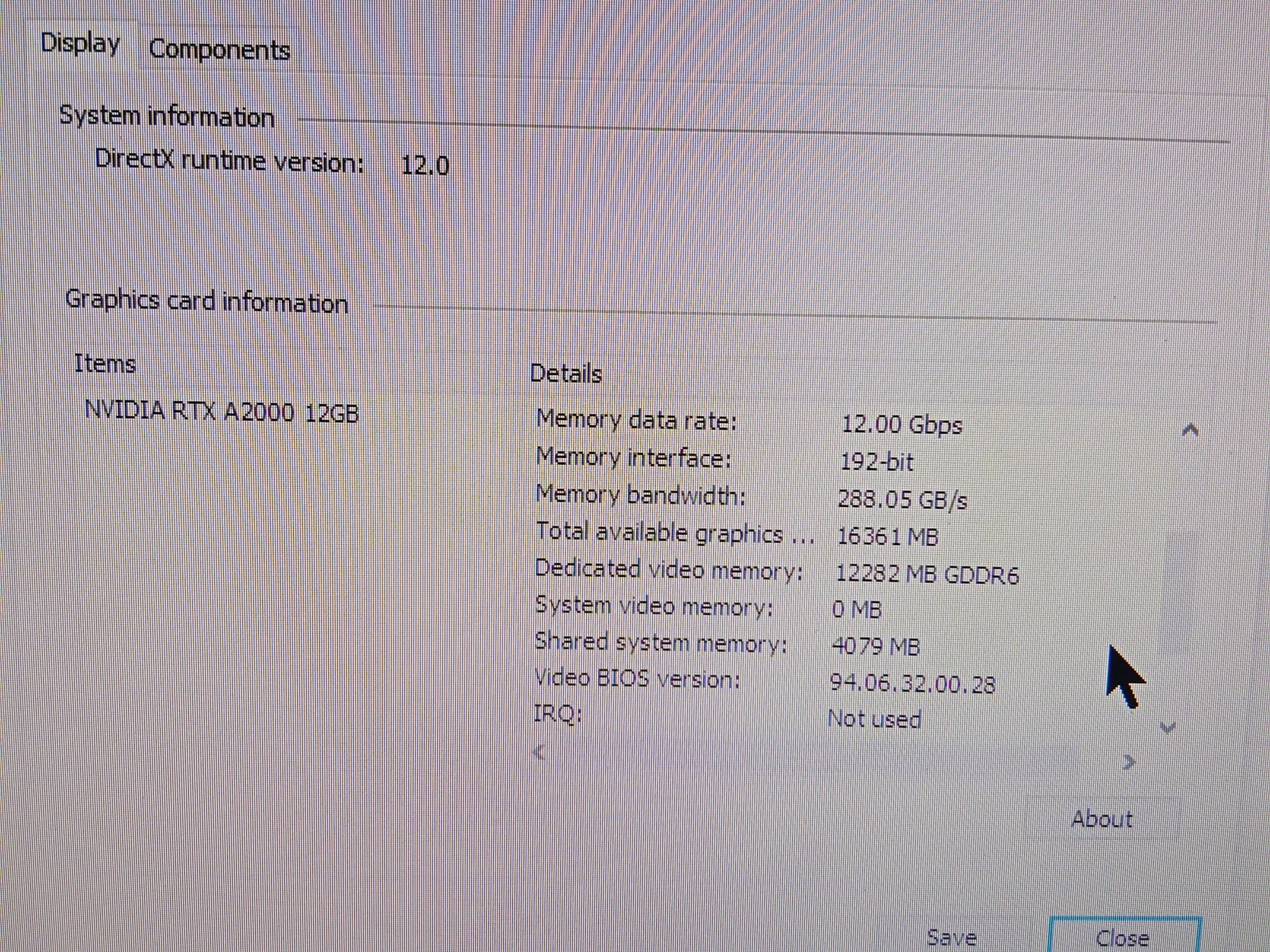 Nvidia RTX A2000 12GB