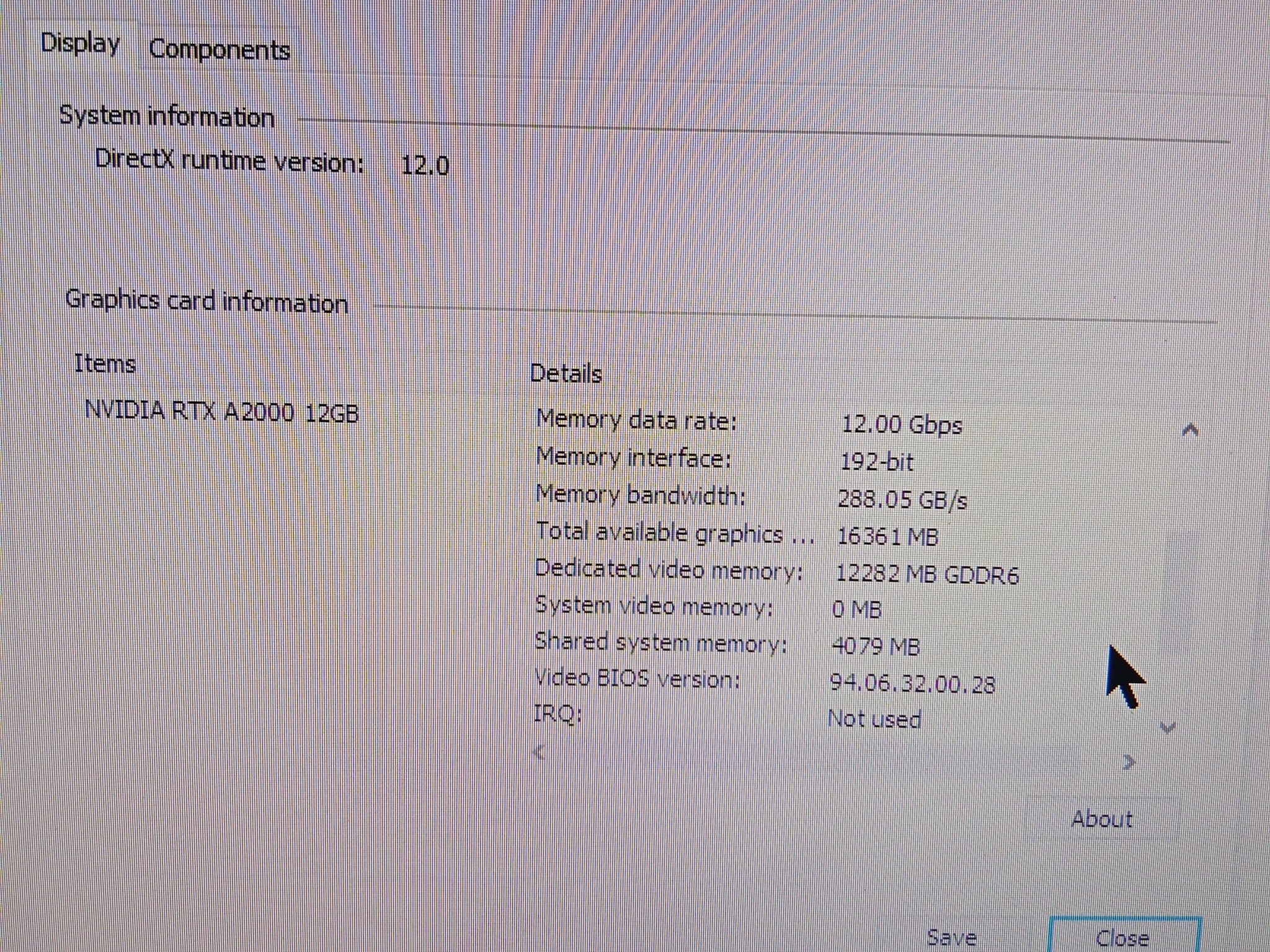 Nvidia RTX A2000 12GB