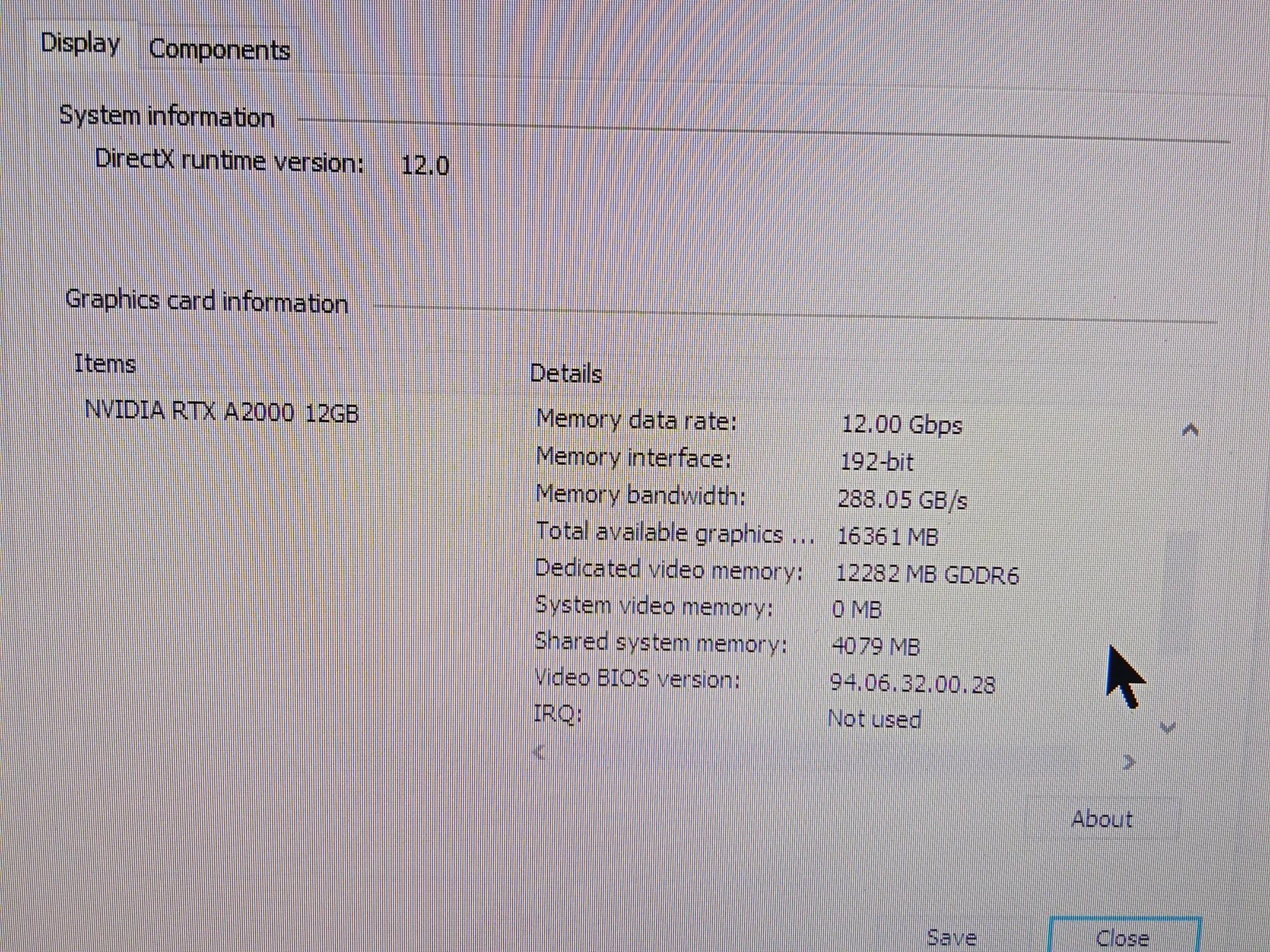 Nvidia RTX A2000 12GB