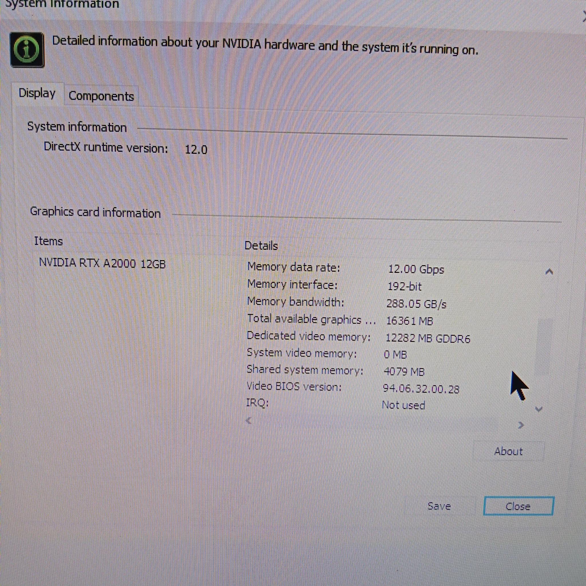 Nvidia RTX A2000 12GB