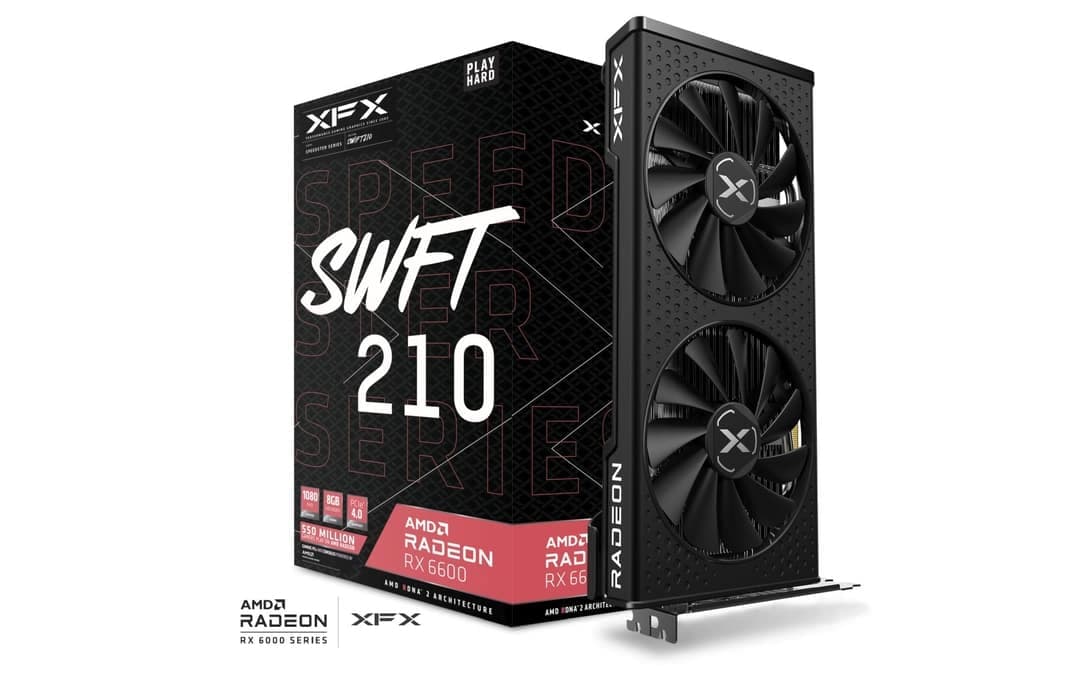 RX 6600 XFX Speedster SWFT 210 AMD Radeon™ RX 6600 with 8GB GDDR6, AMD RDNA™ 2