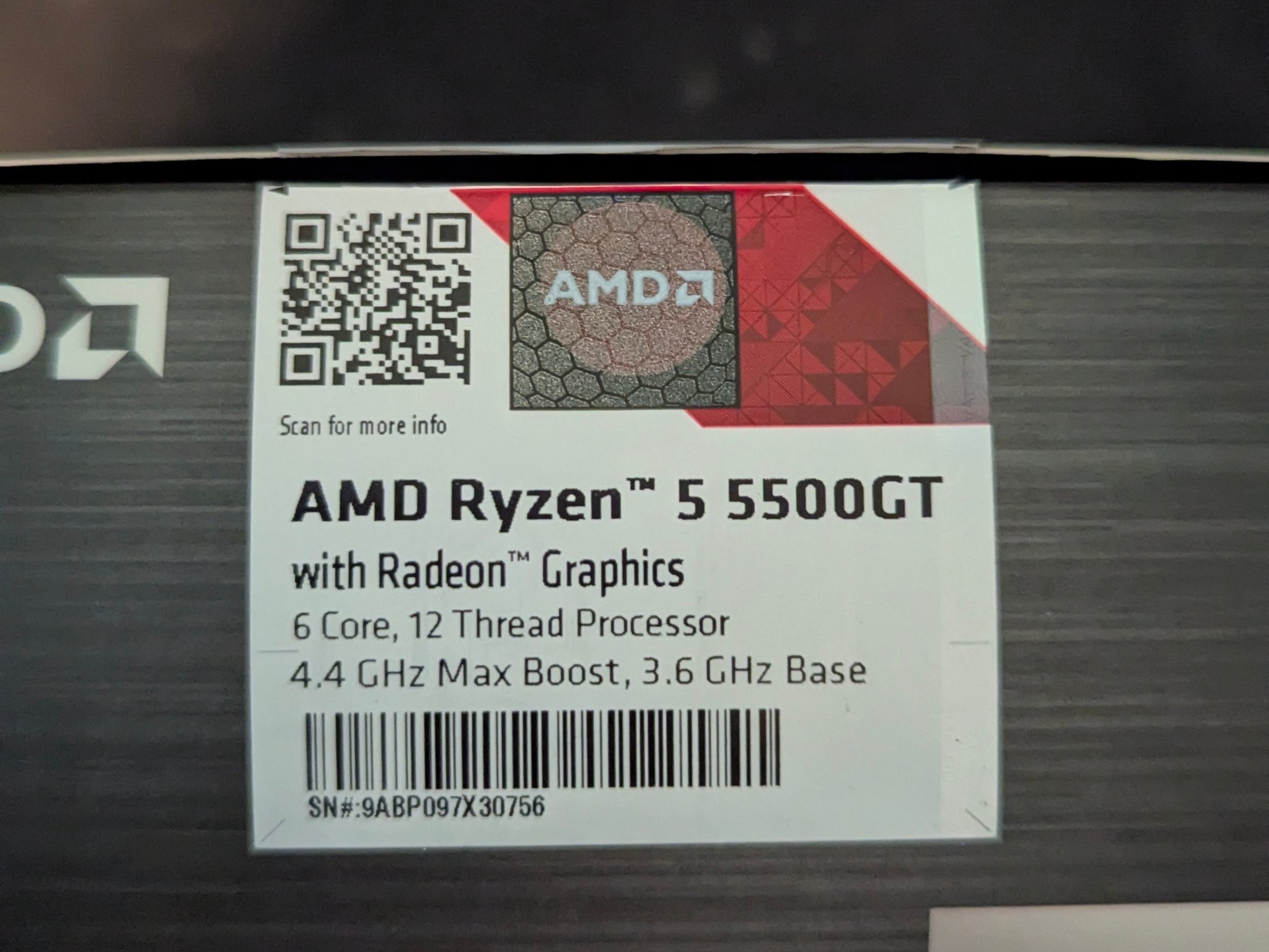 AMD Ryzen 5 5500GT 3.6 GHz 6-Core Processor (Integrated Graphics)