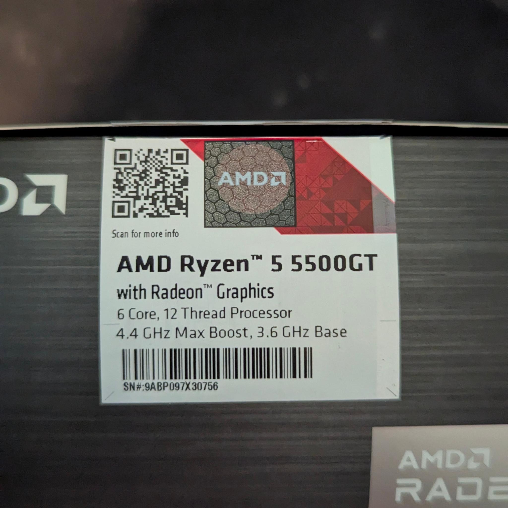 AMD Ryzen 5 5500GT 3.6 GHz 6-Core Processor (Integrated Graphics)