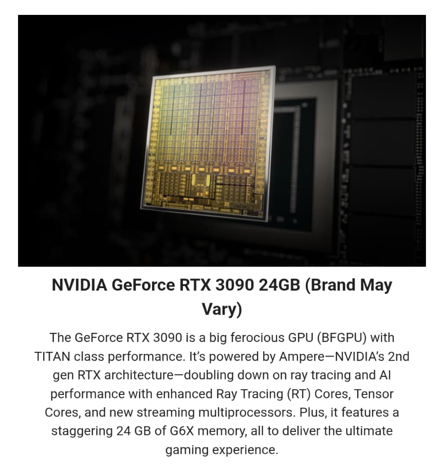 Used ABS Pre-Built, GeForce RTX 3090 Custom Gaming PC - Core i9-11900K, 32GB DDR4 RAM, 1TB NVMe SSD