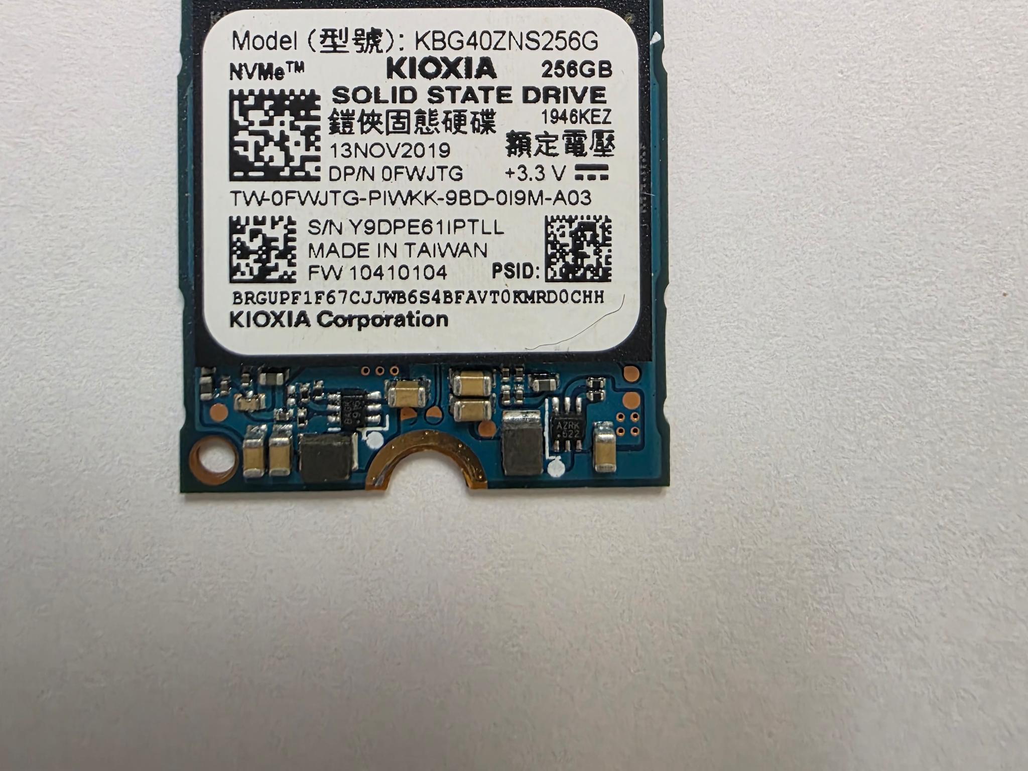 Kioxia 256GB M.2 2230 NVMe SSD