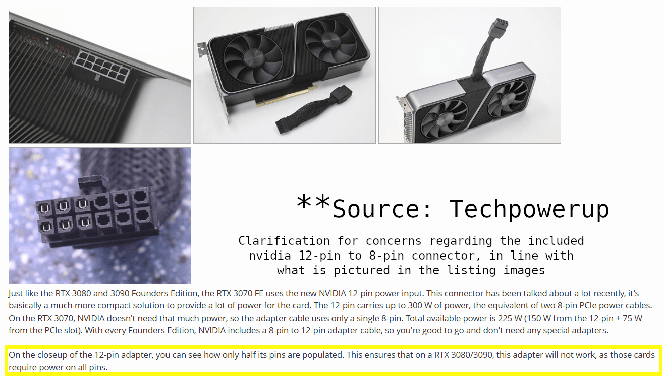 RTX 3070 Founders Edition (PRE-OWNED - EXCELLENT + BOX & 12-PIN ADAPTER)