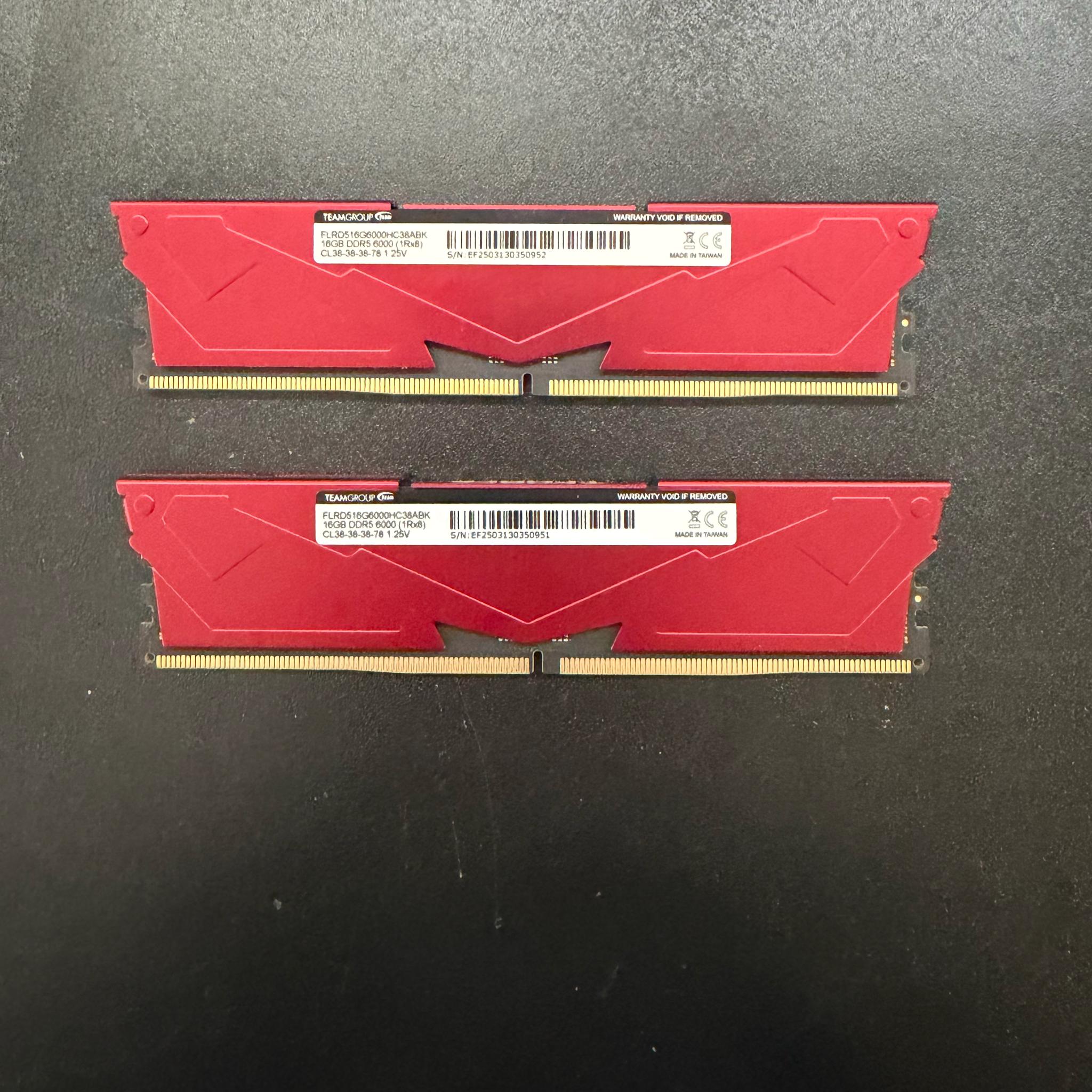 TEAMGROUP T-Force Vulcan 32GB DDR5 6000MT/s CL38 RAM – 2x16GB
