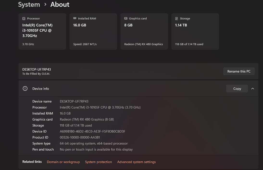 Budget Gaming PC - Intel i3 10th Gen / RX 480 8GB / 16GB RAM / WiFi