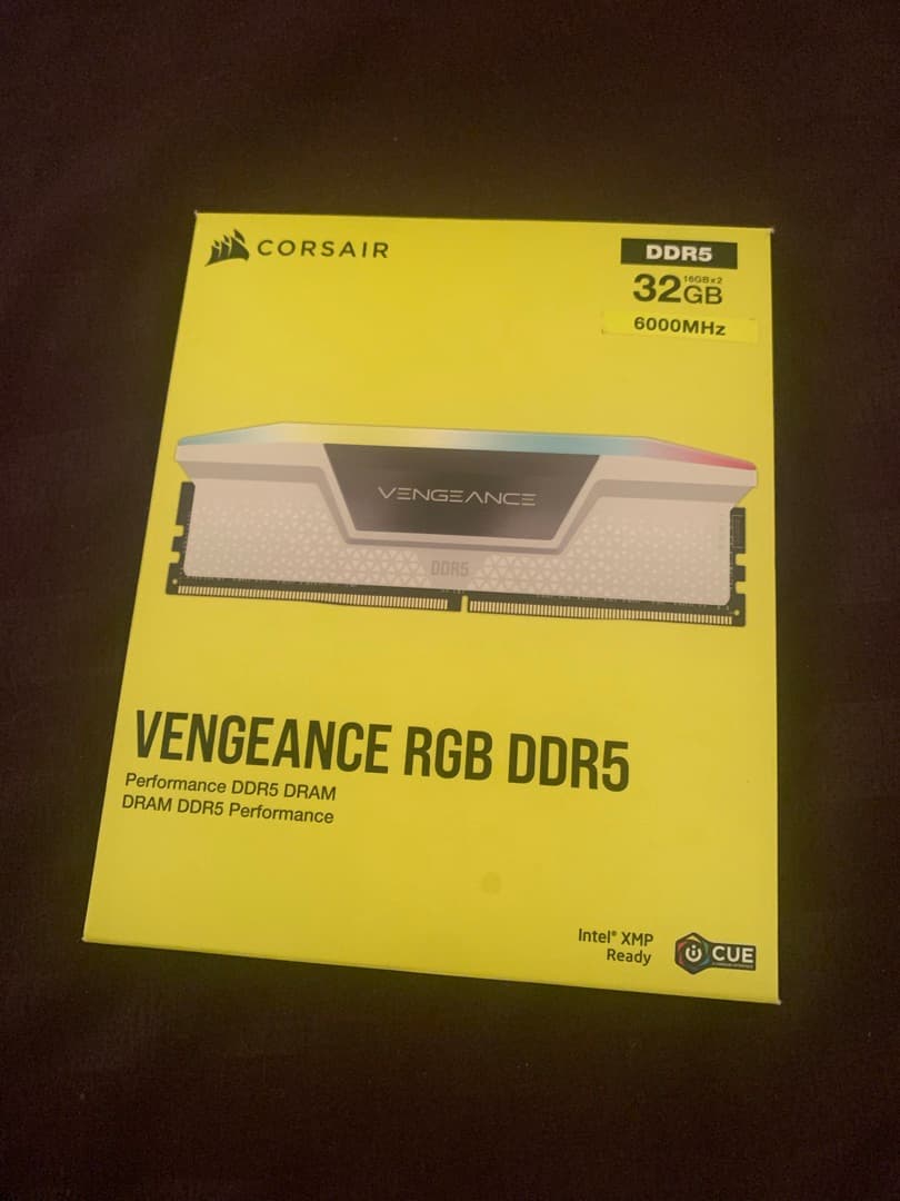 Corsair Vengeance RGB DDR5 32GB (2×16GB) 6000MHz CL36 – White – Brand New / Open Box
