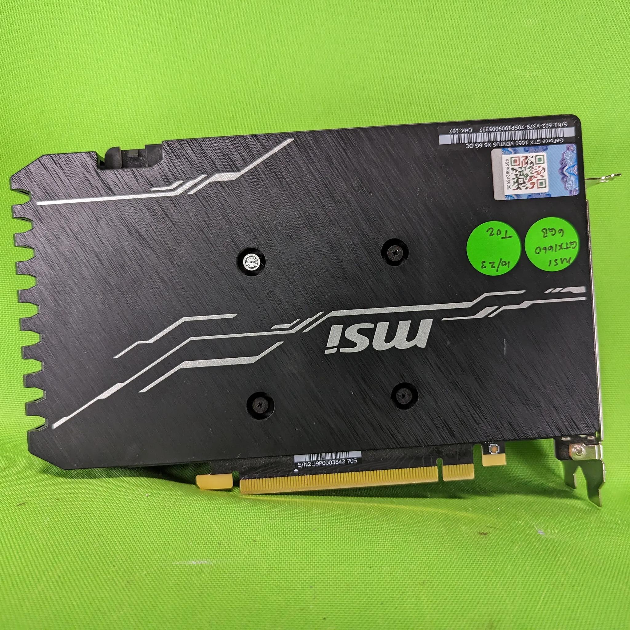 MSI GeForce GTX 1660 Ventus XS 6G OC 6GB GDDR5 PCIe Video Graphics Card