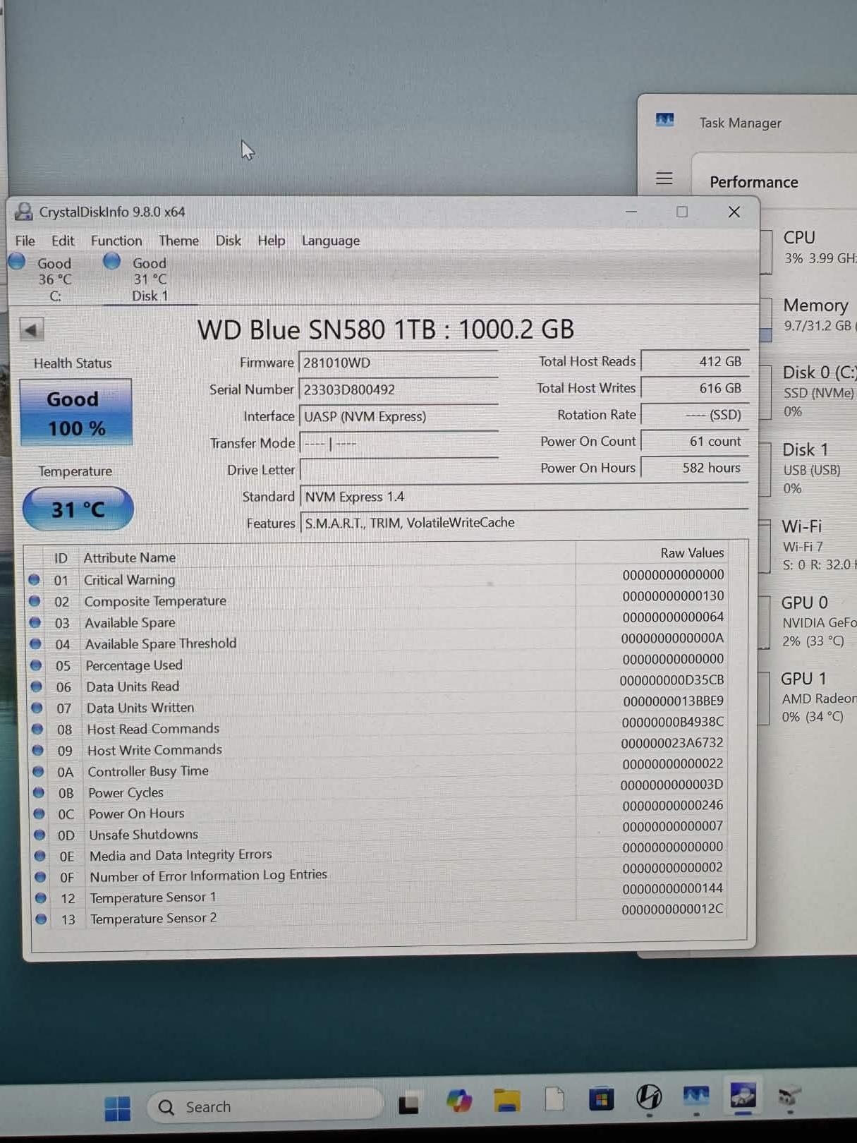 WD Blue SN580 1TB NVMe M.2 SSD