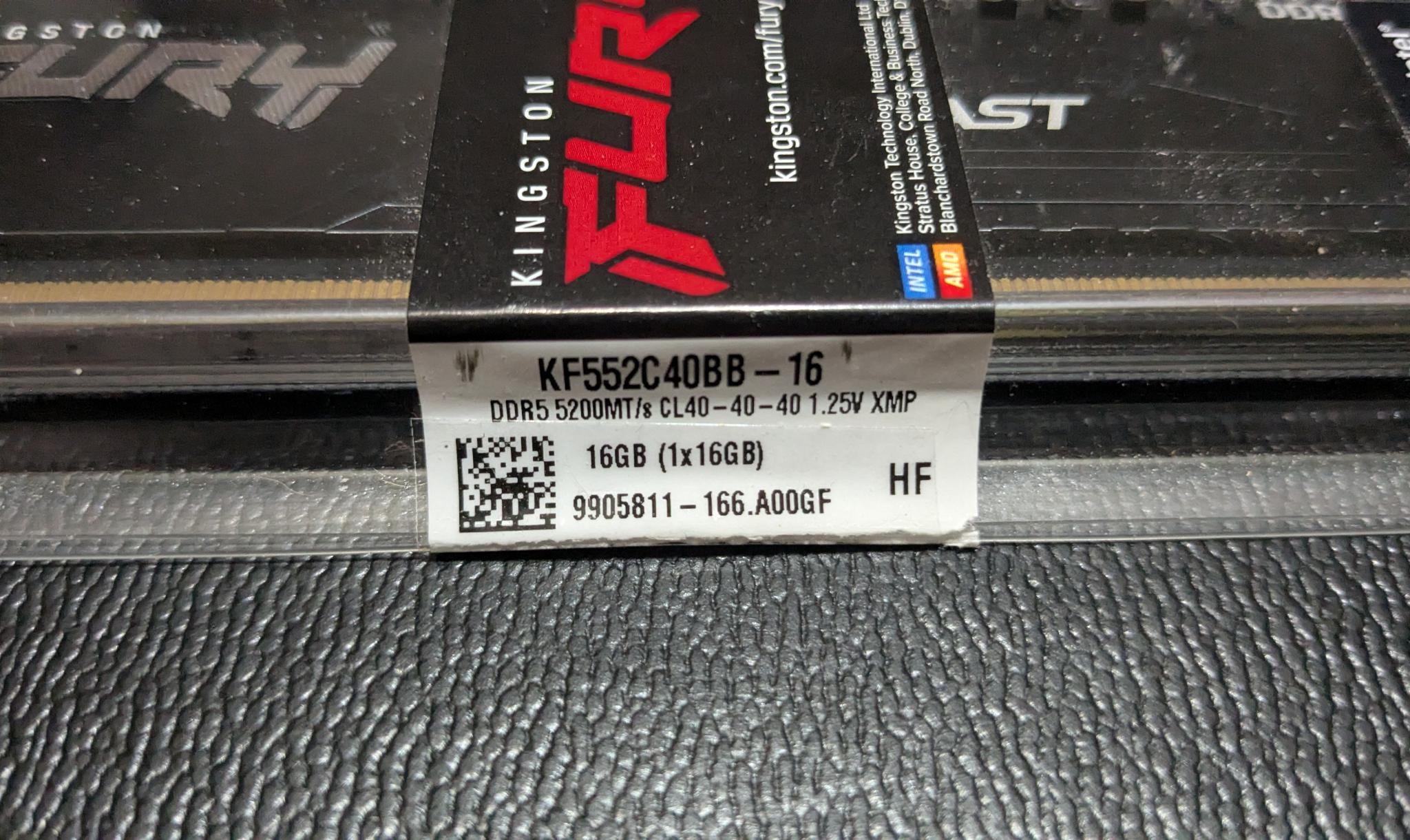 Kingston Fury 16gb DDR5 5200 CL40