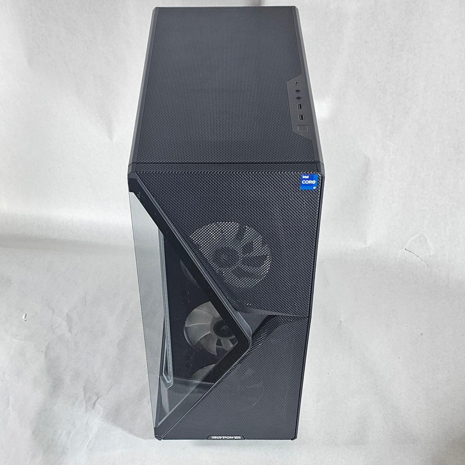 Black iBUYPOWER Slate 5 MR PC Case with Tempered Glass w/ 4 Fans