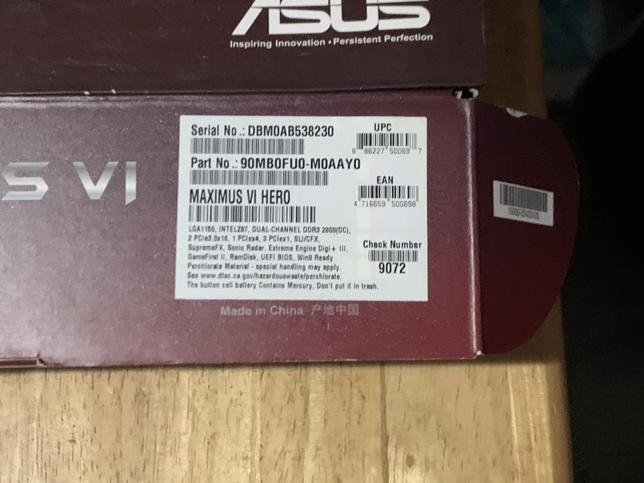 ASUS MAXIMUS VI HERO, LGA 1150, Intel Motherboard