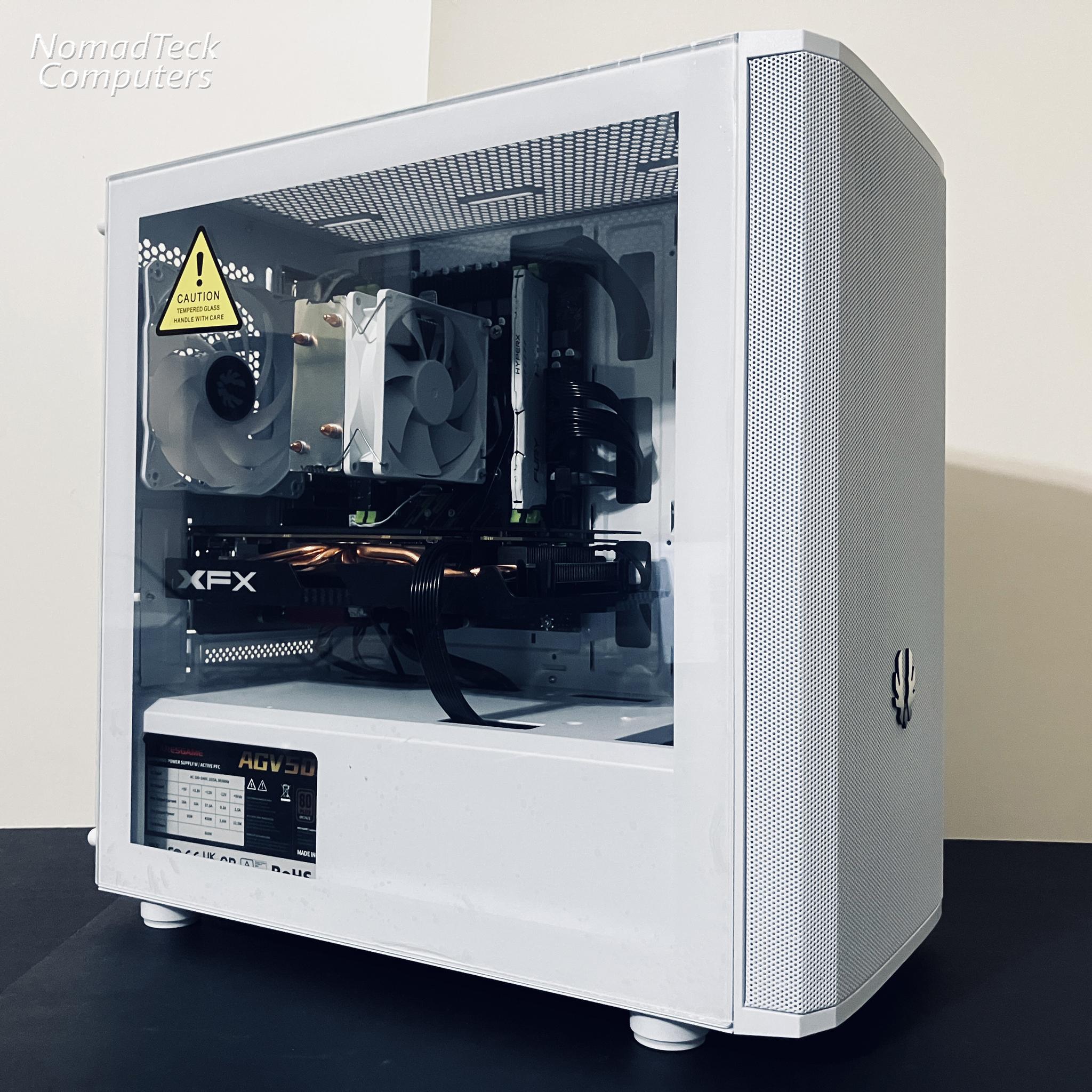 ⚡Budget White Gaming PC - Intel Xeon 8-cores ● 16GB RAM ● 512GB SSD ● AMD RX 580 8GB