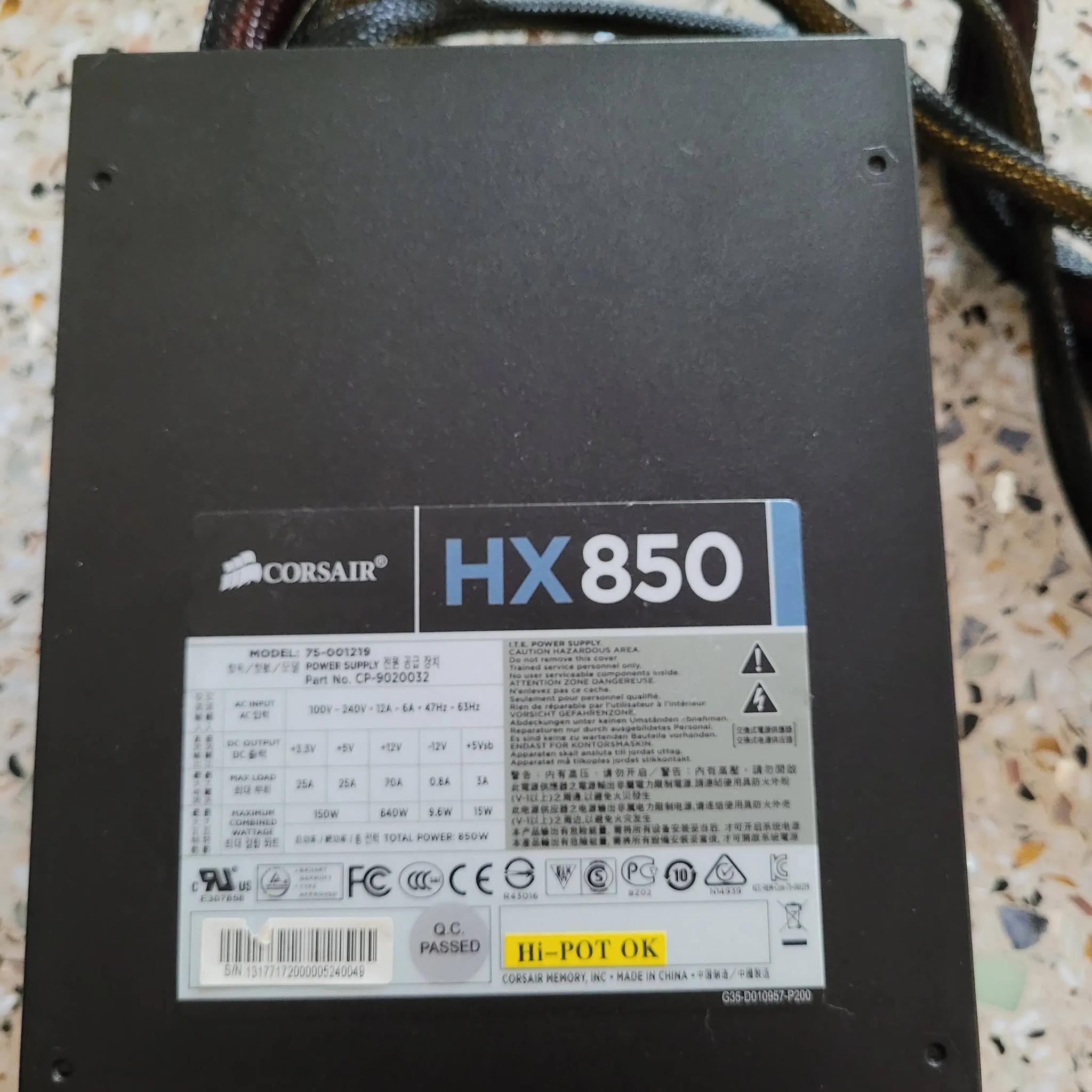 Corsair HX 850 PSU