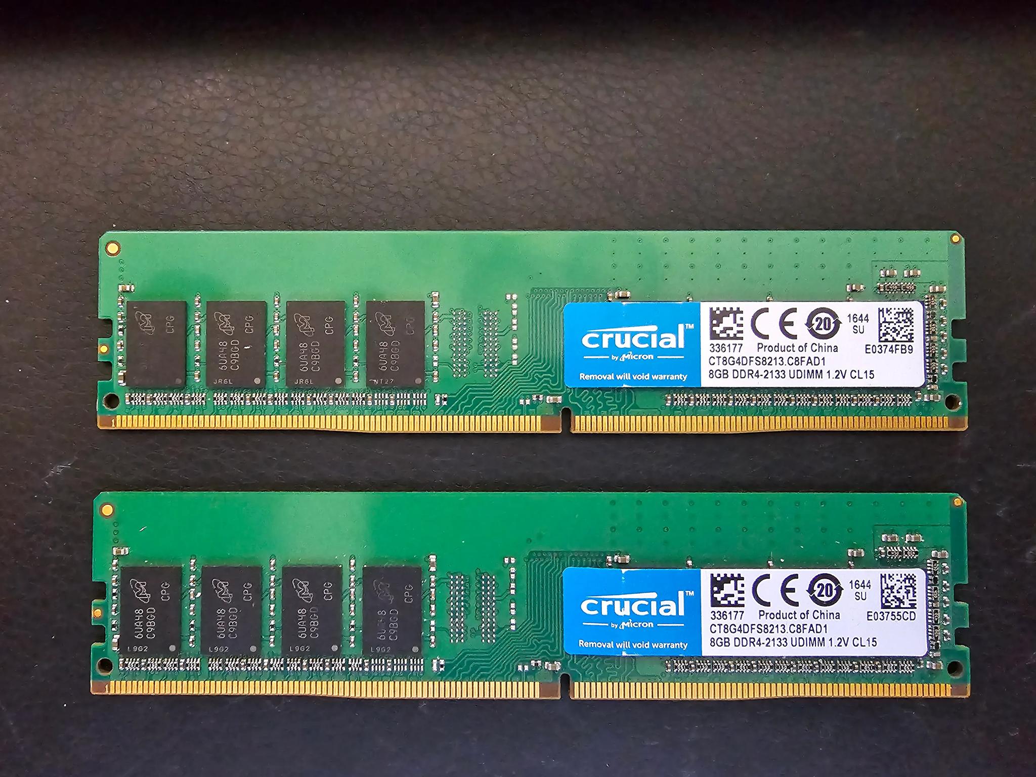 Crucial 2 x 8GB Single DDR4 2133 MT/s (PC4-17000)
